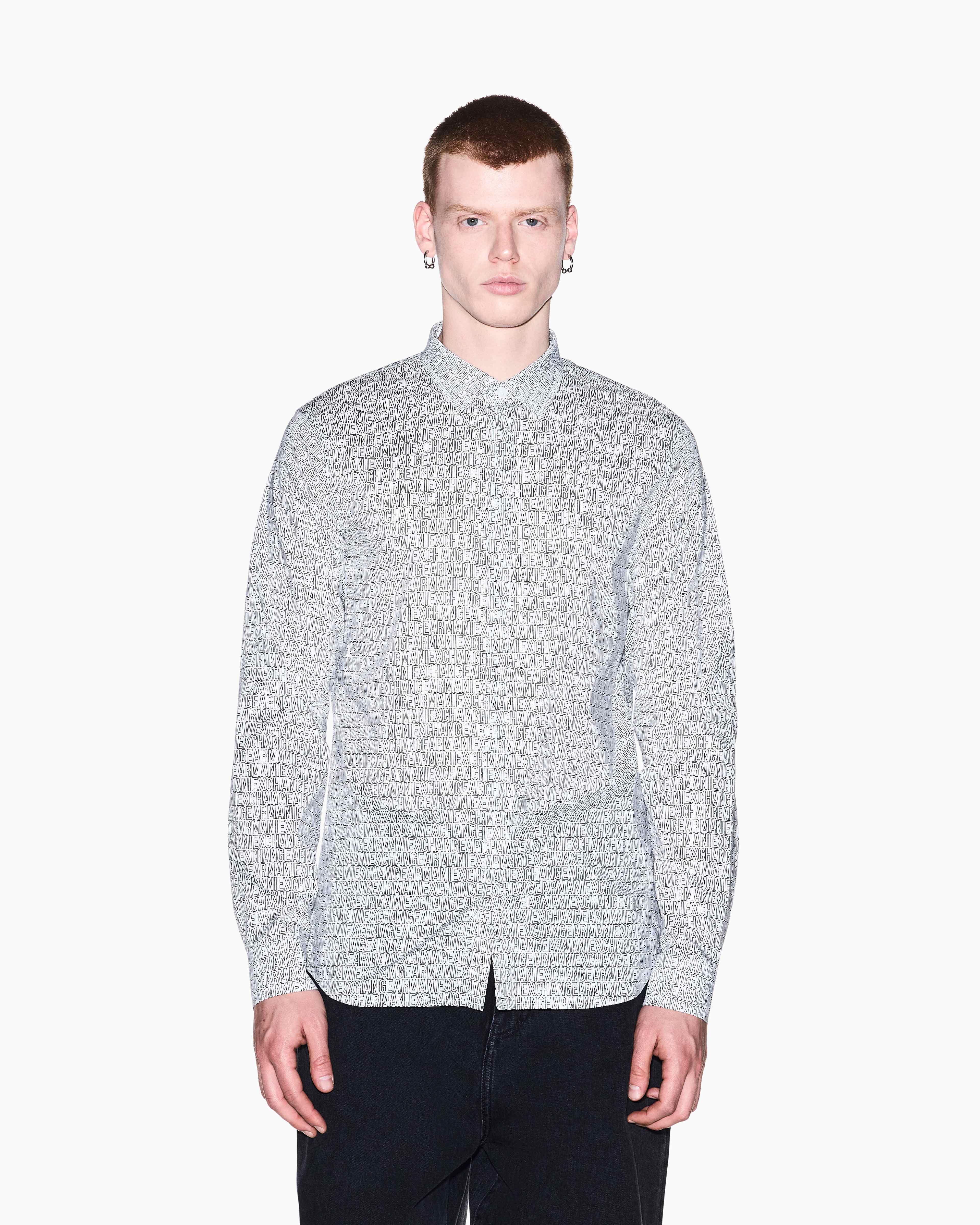 Men's White Logomania Printed Shirt