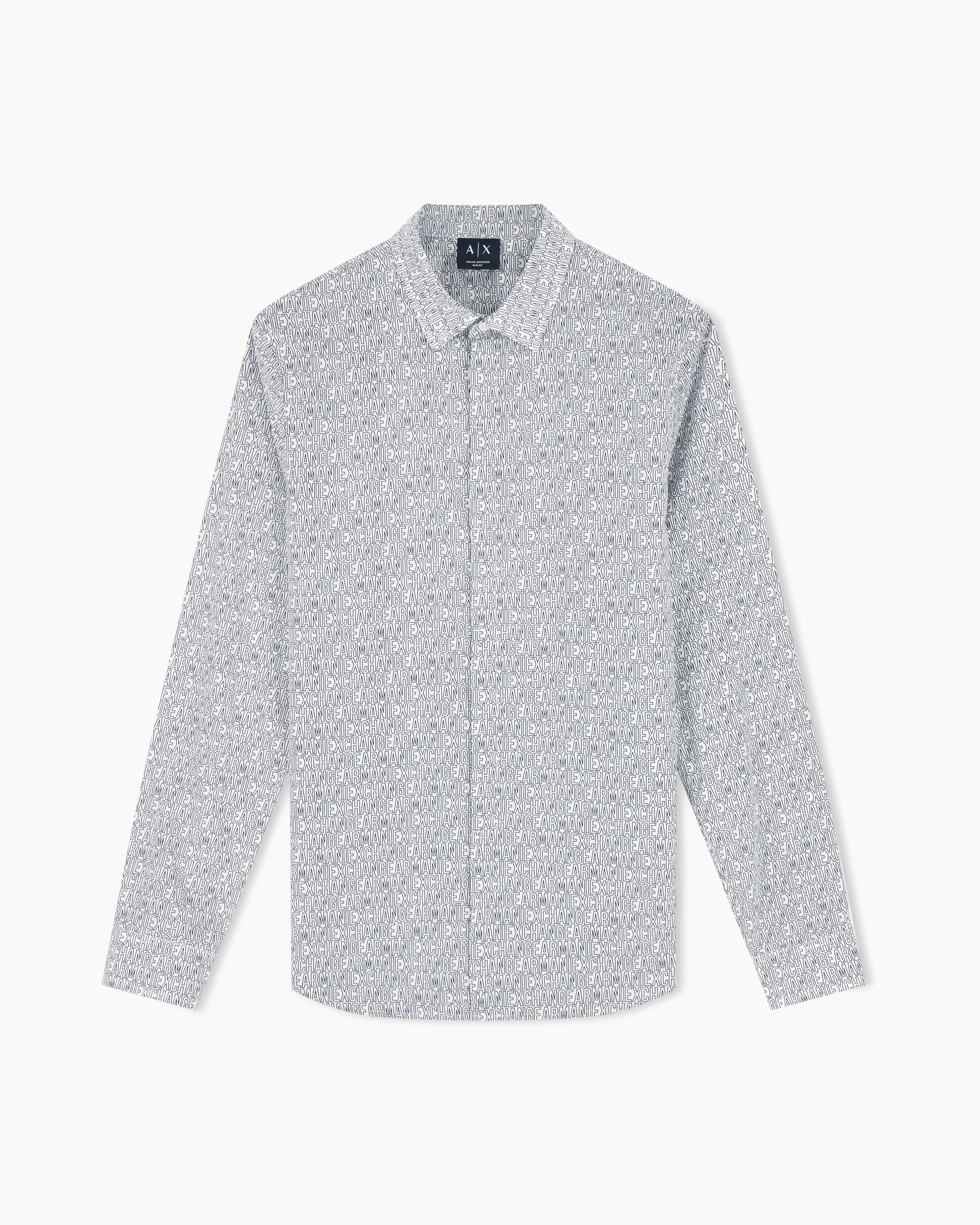 Men's White Logomania Printed Shirt
