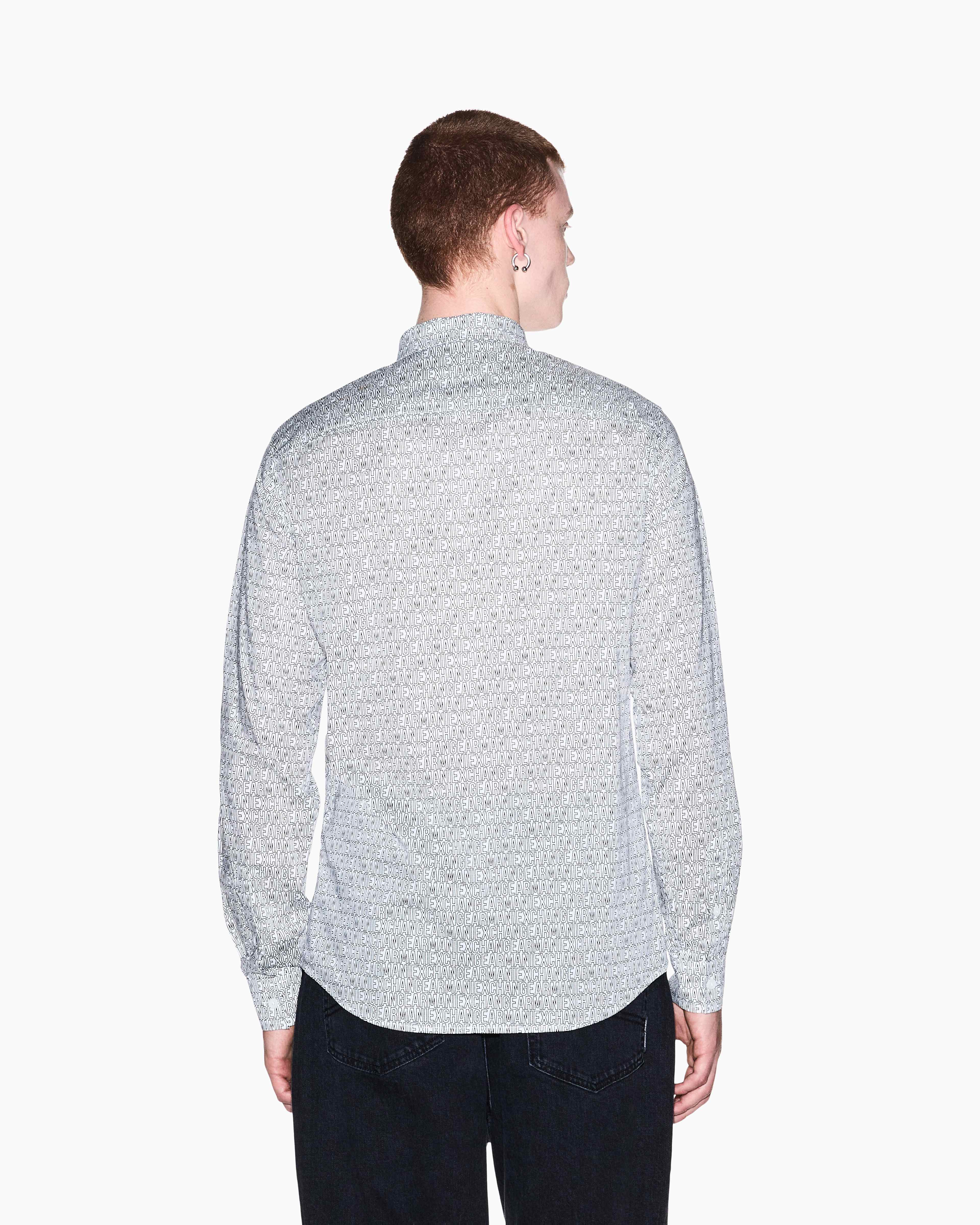Men's White Logomania Printed Shirt