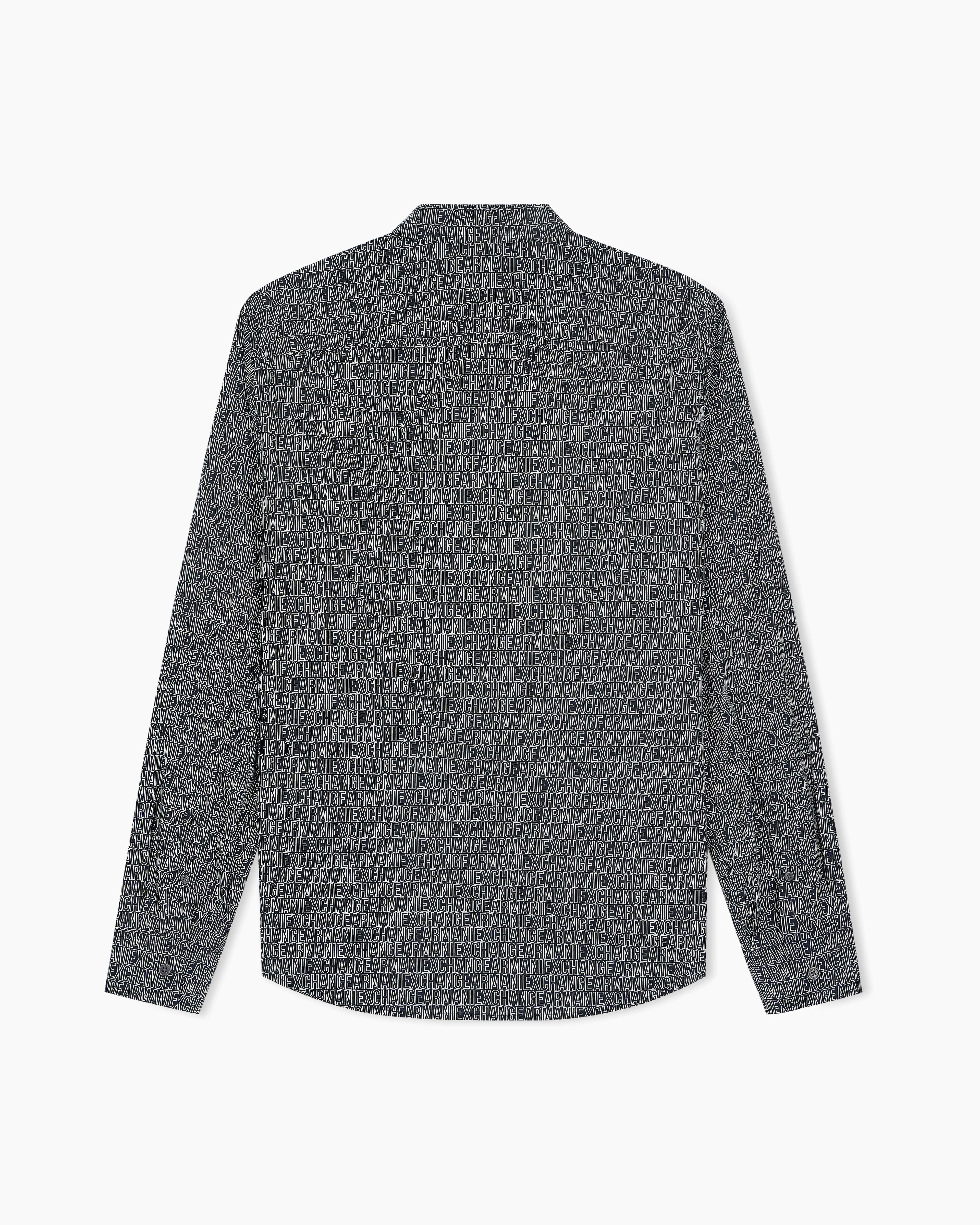 Men's Black Logomania Printed Shirt