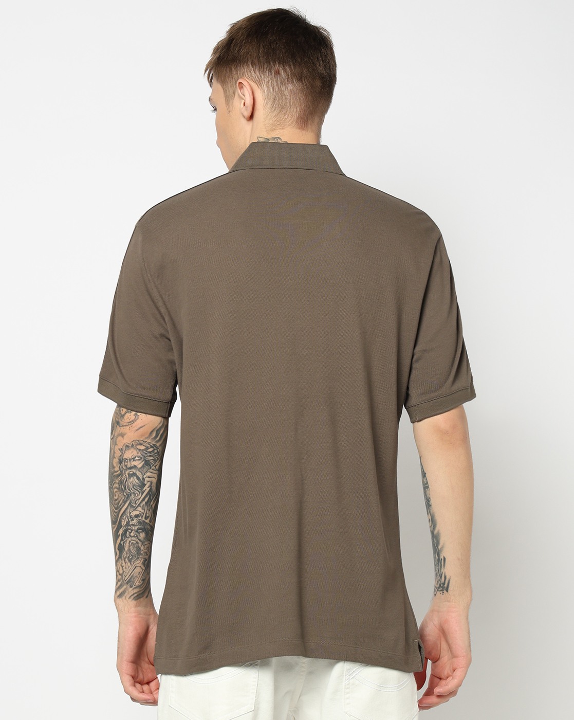 Men's Grey Logo Tape Polo Shirt