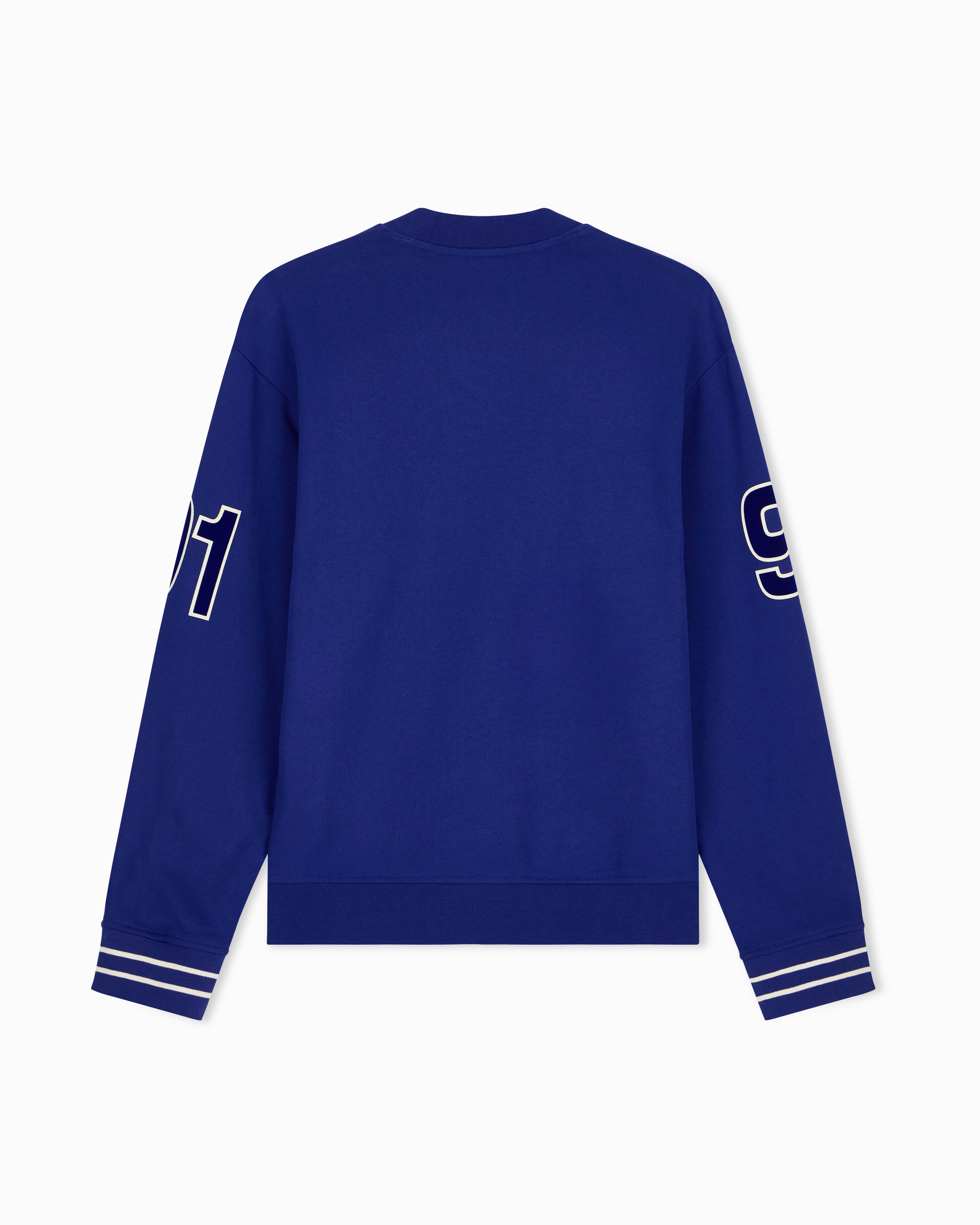 Men's Blue Logomania Flocked Sweatshirt