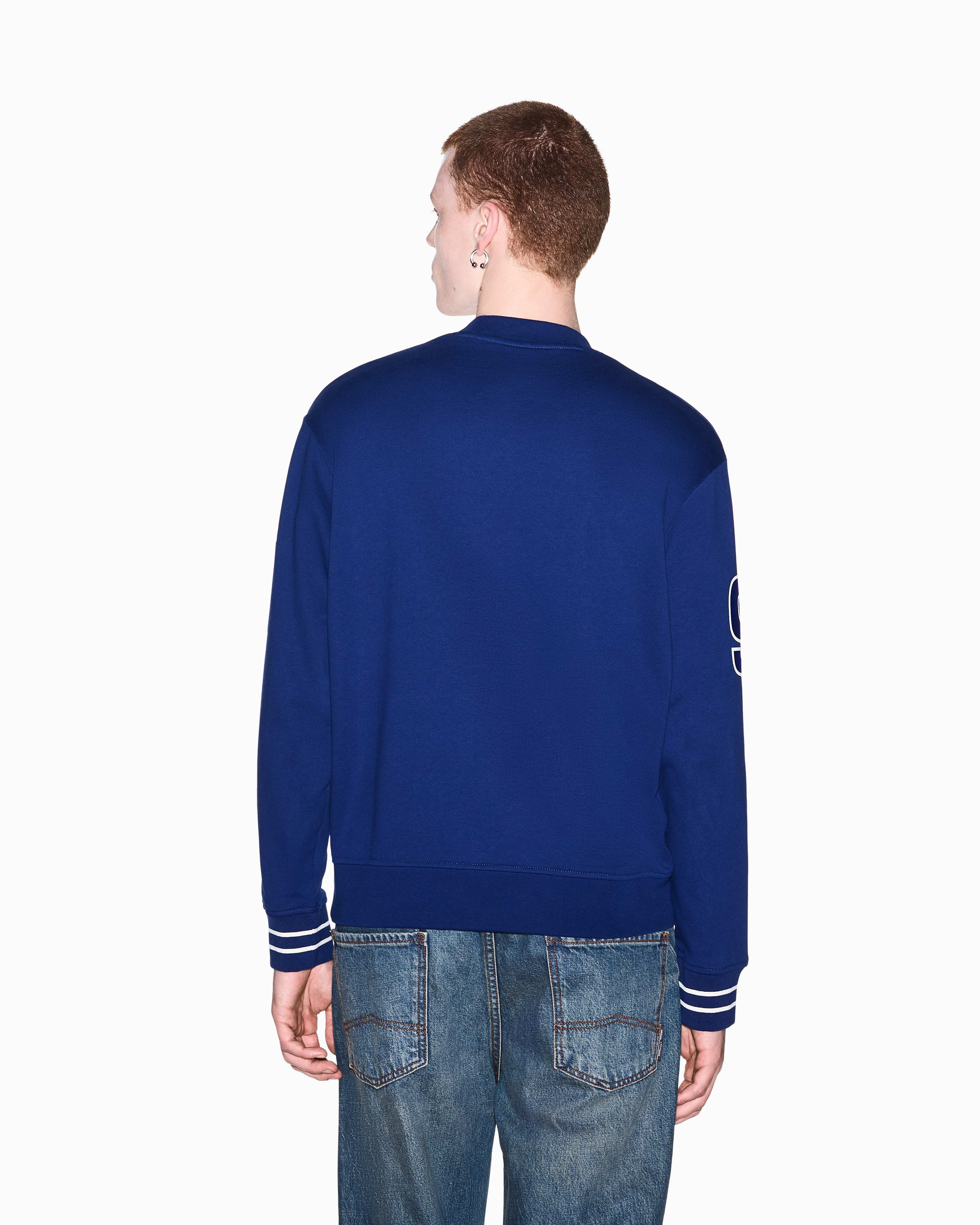 Men's Blue Logomania Flocked Sweatshirt