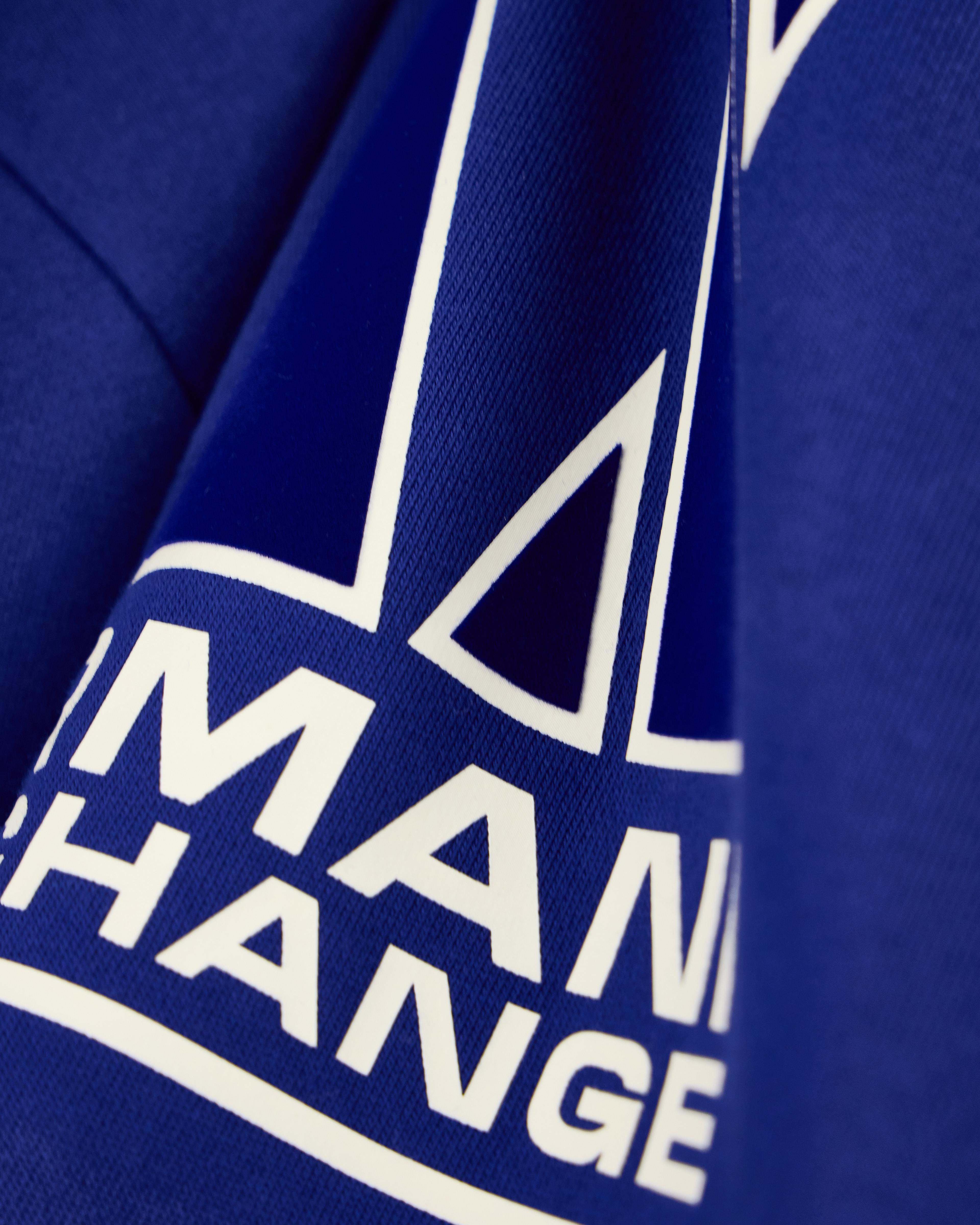 Men's Blue Logomania Flocked Sweatshirt
