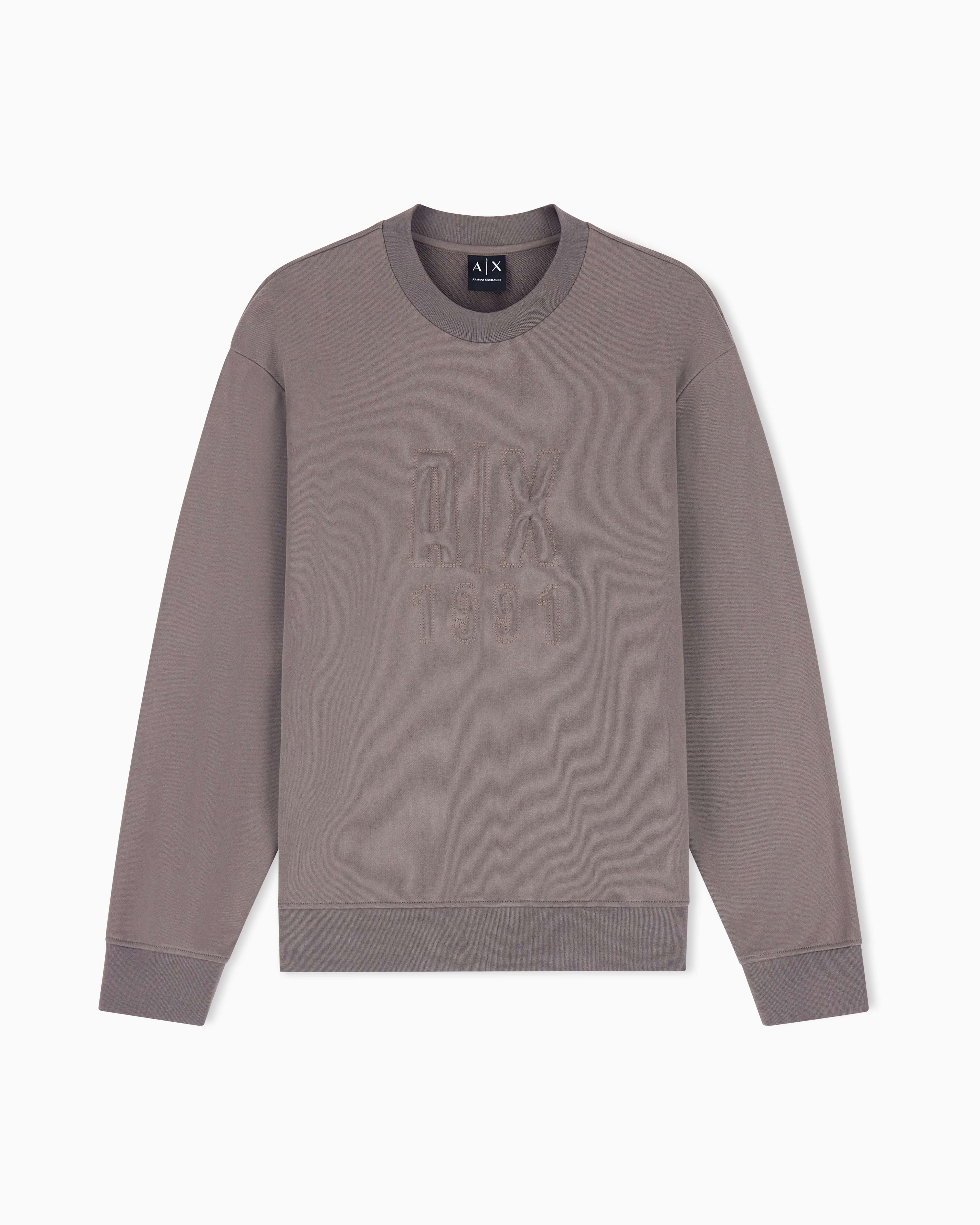 Men's Grey Logomania Embossed Sweatshirt