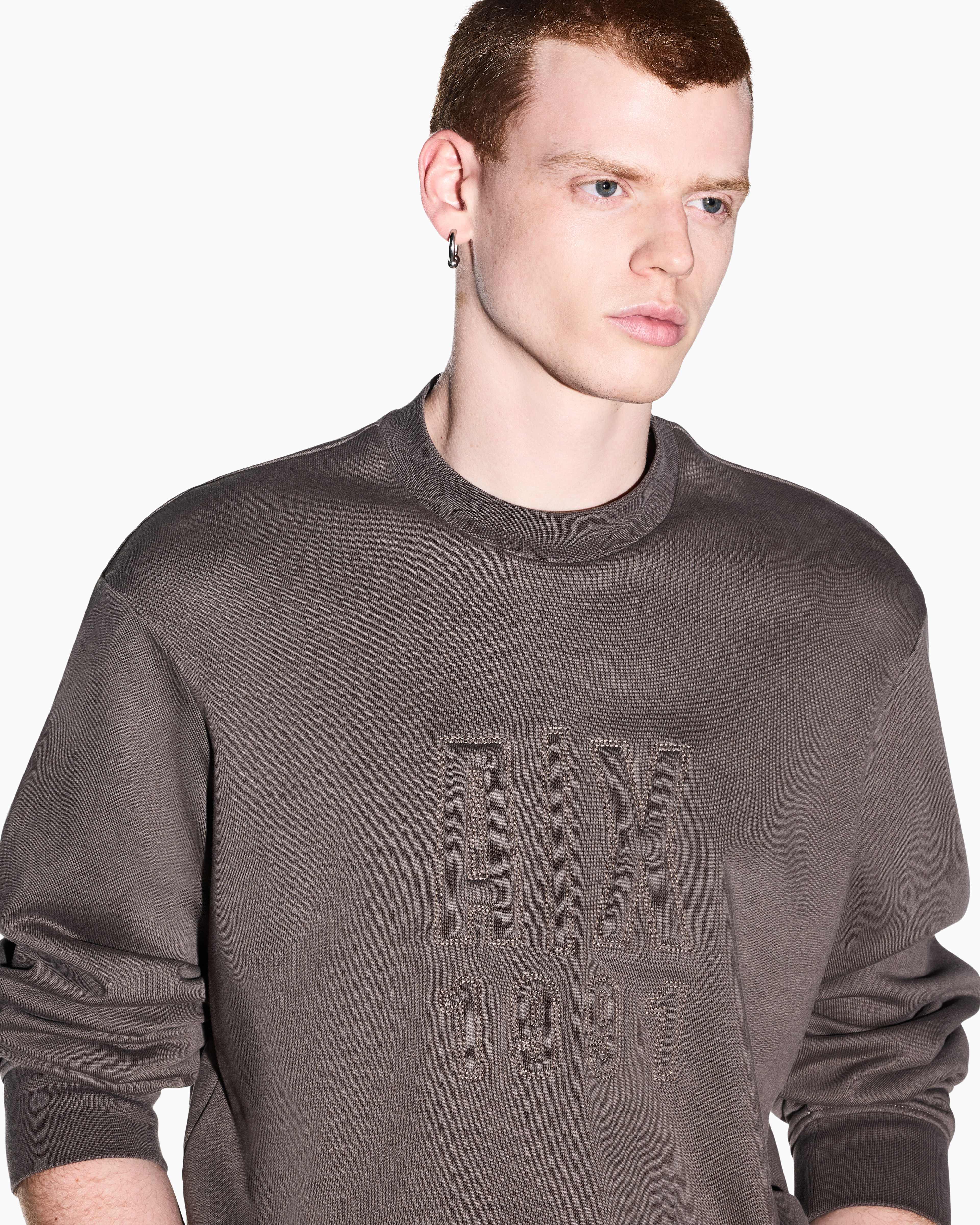 Men's Grey Logomania Embossed Sweatshirt