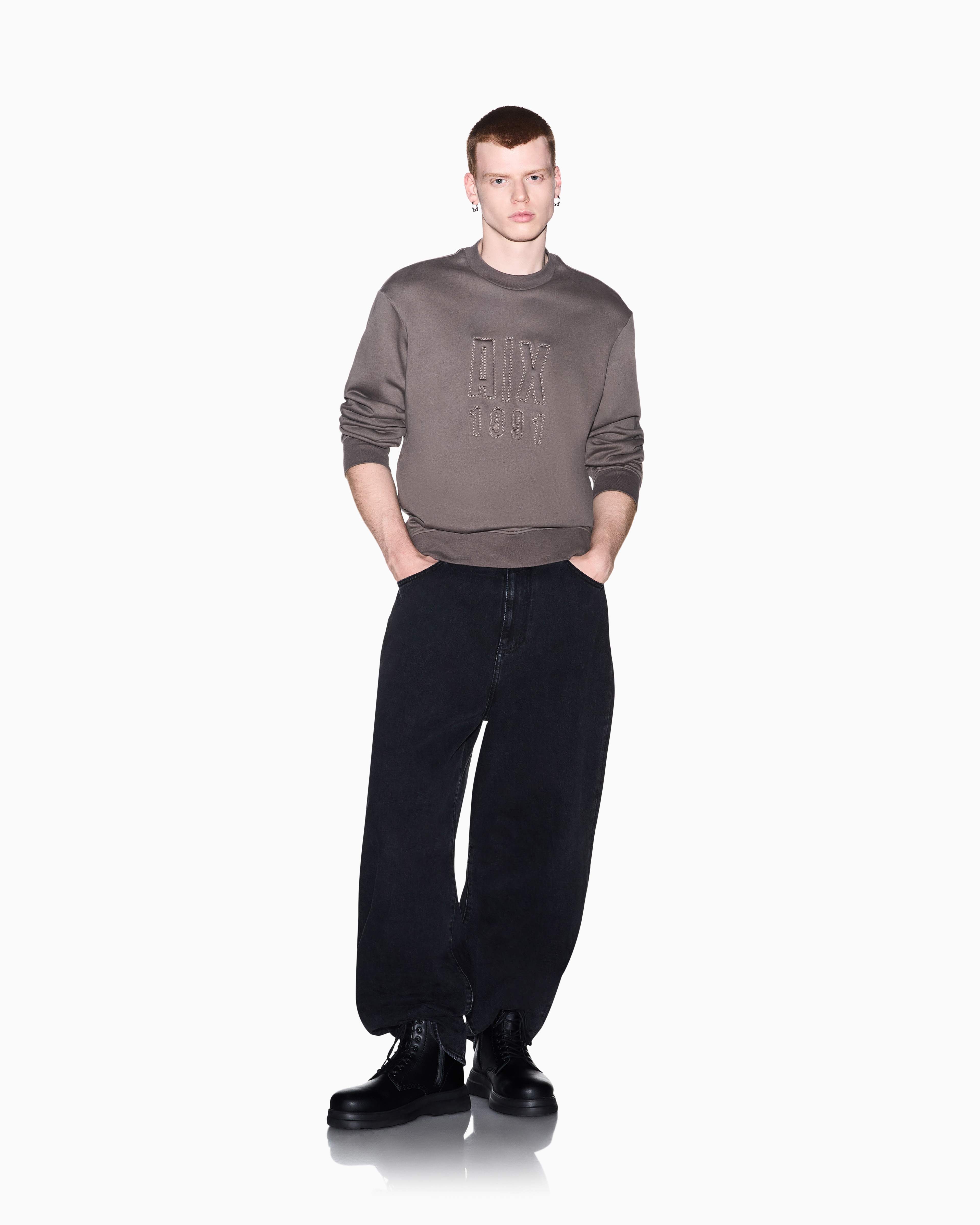 Men's Grey Logomania Embossed Sweatshirt