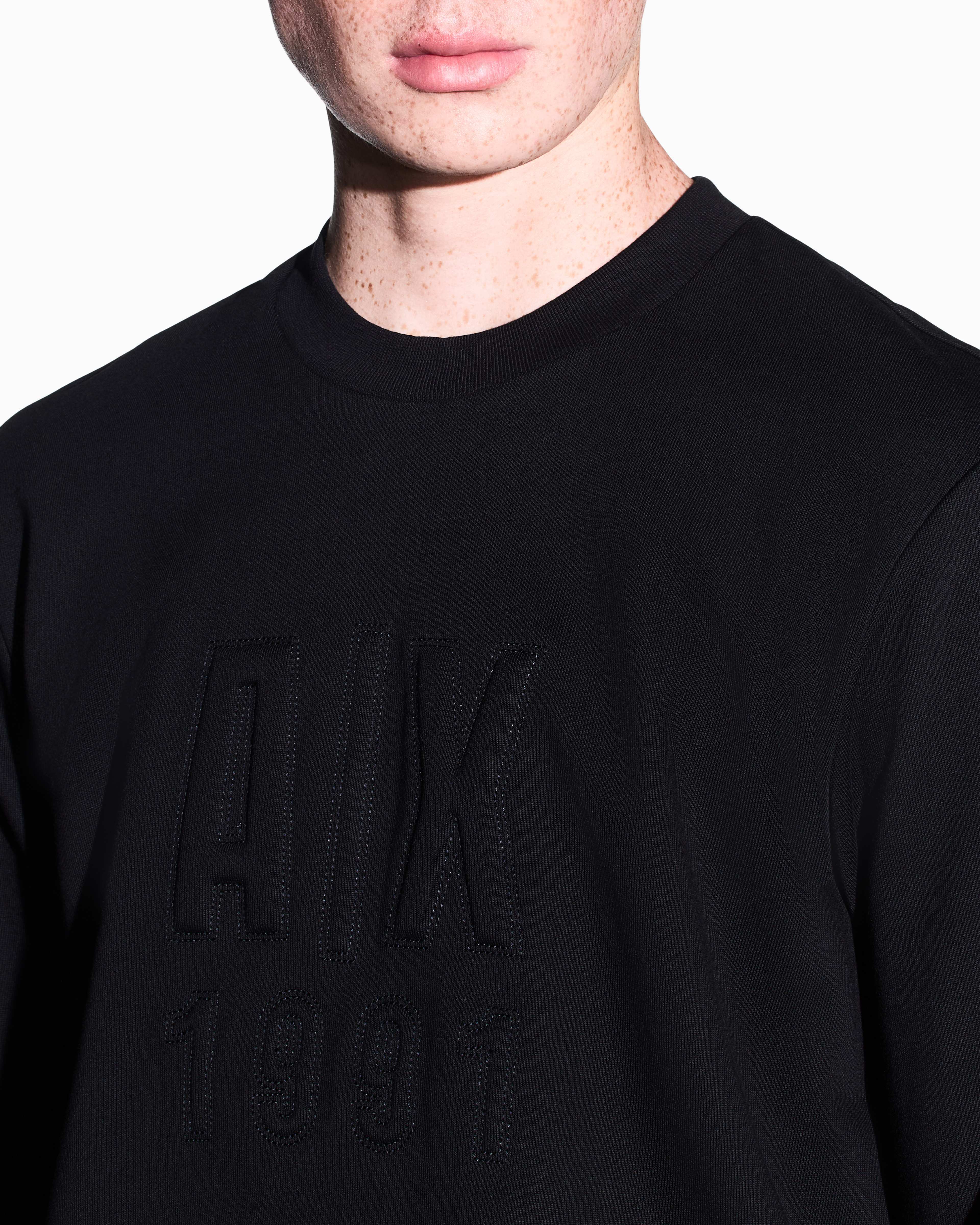 Men's Black Logomania Embossed Sweatshirt