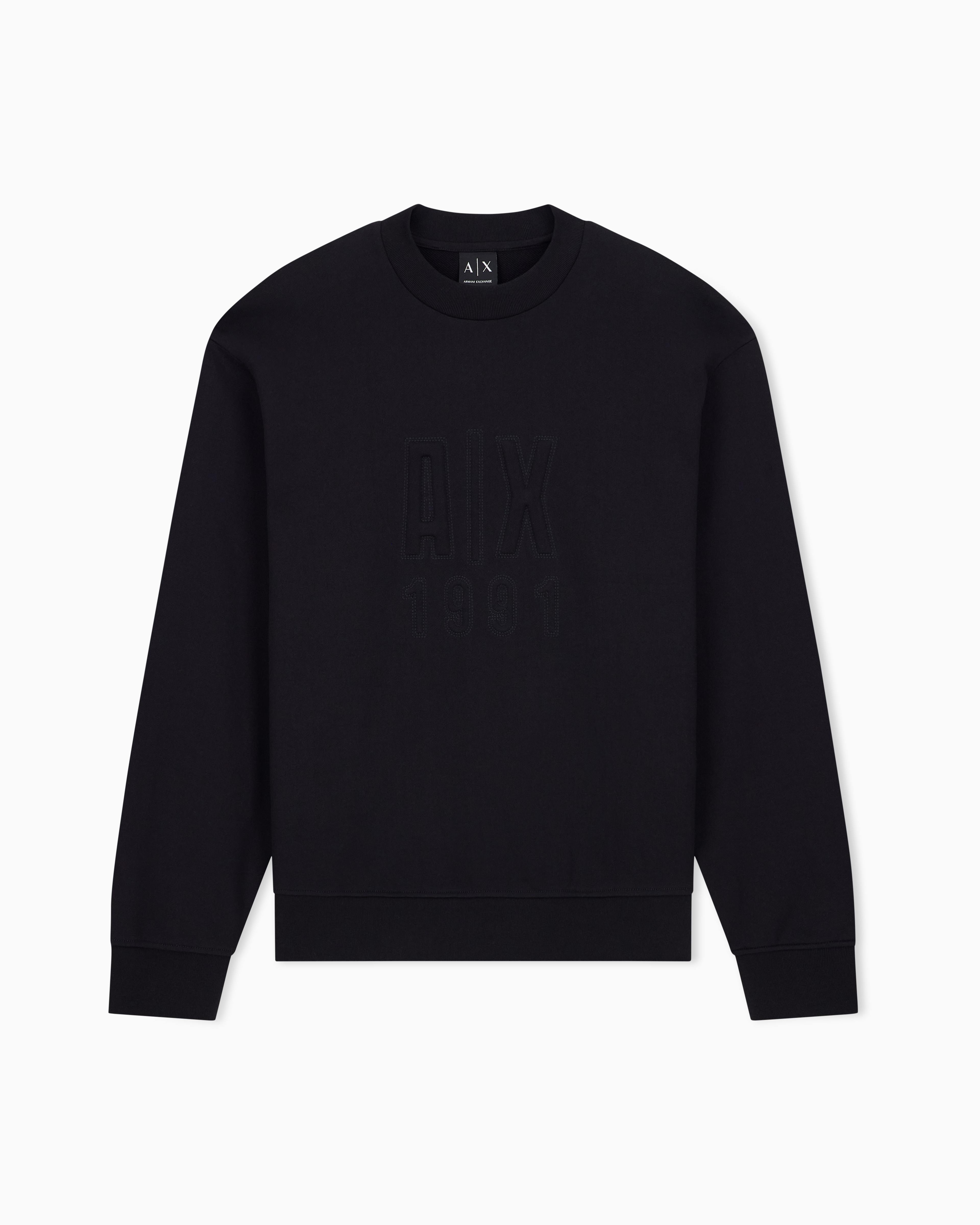 Men's Black Logomania Embossed Sweatshirt