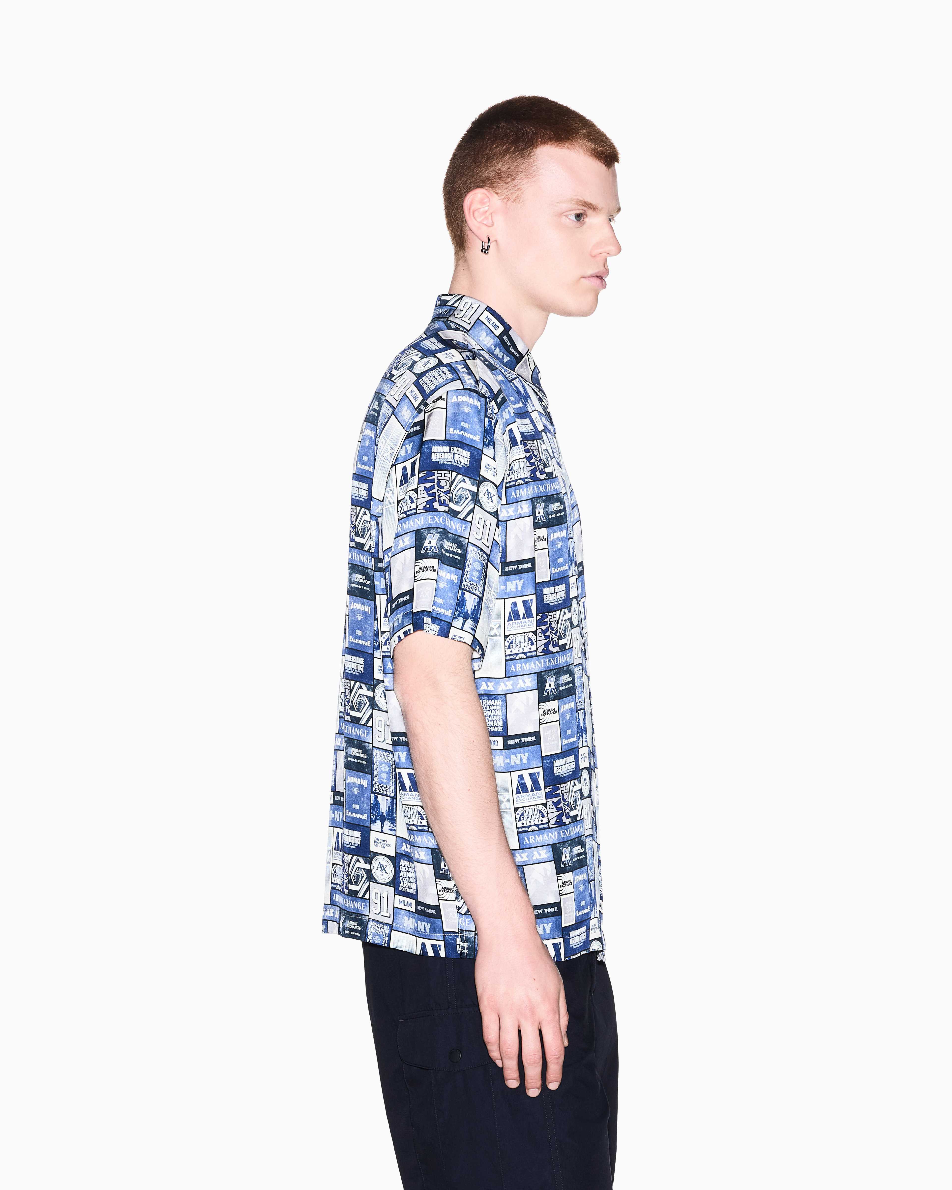Men's White Logomania Multilogo Shirt
