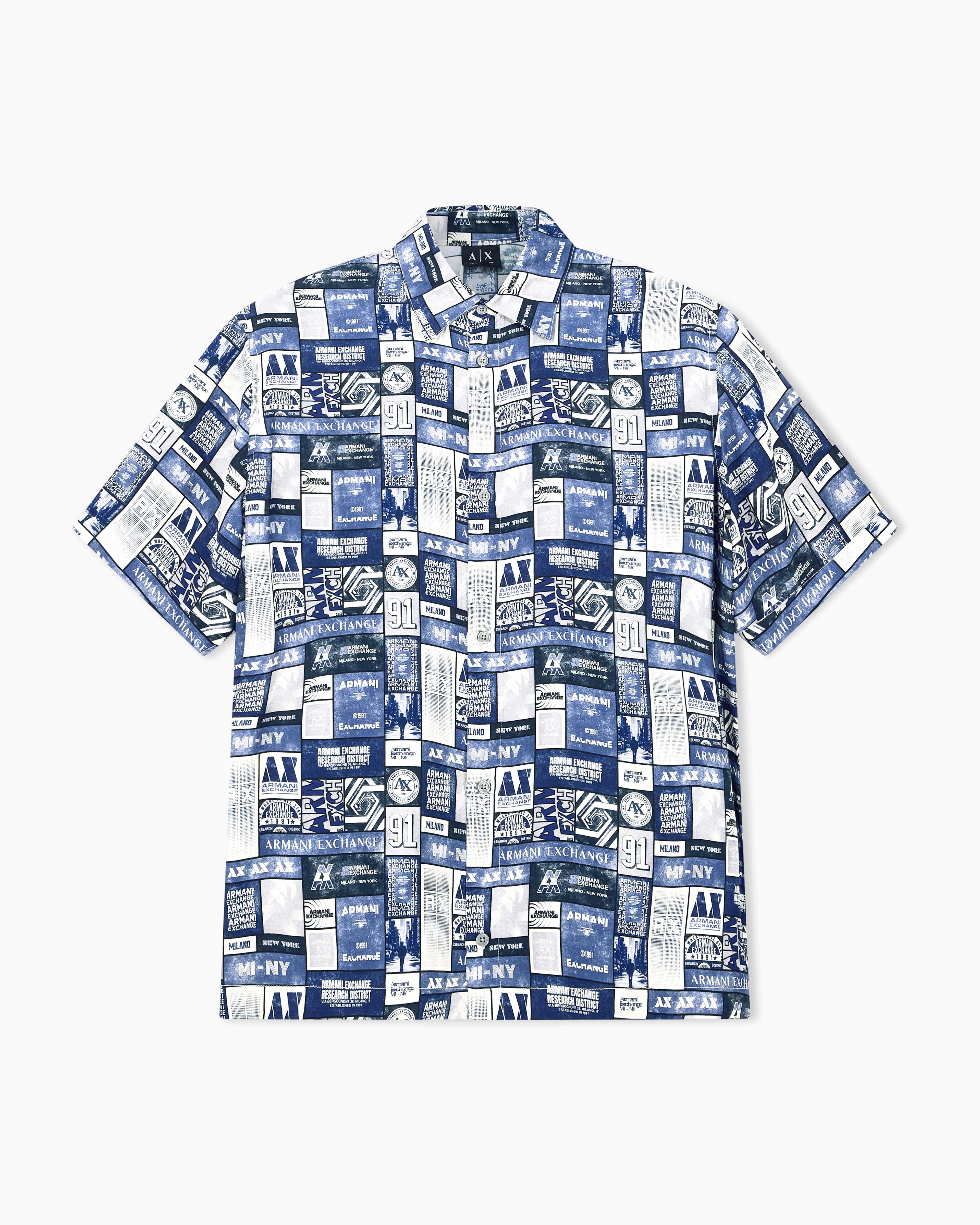 Men's White Logomania Multilogo Shirt