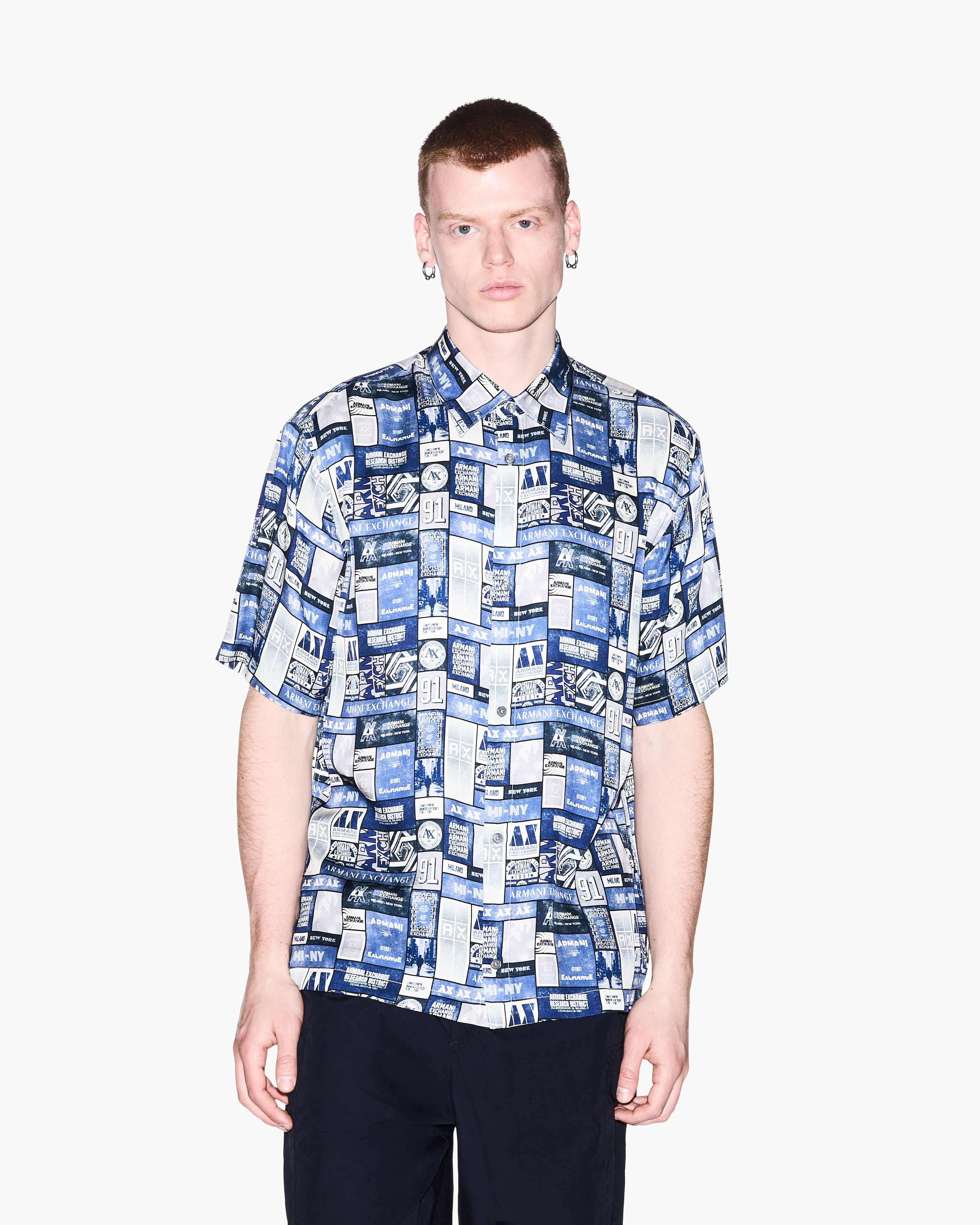 Men's White Logomania Multilogo Shirt
