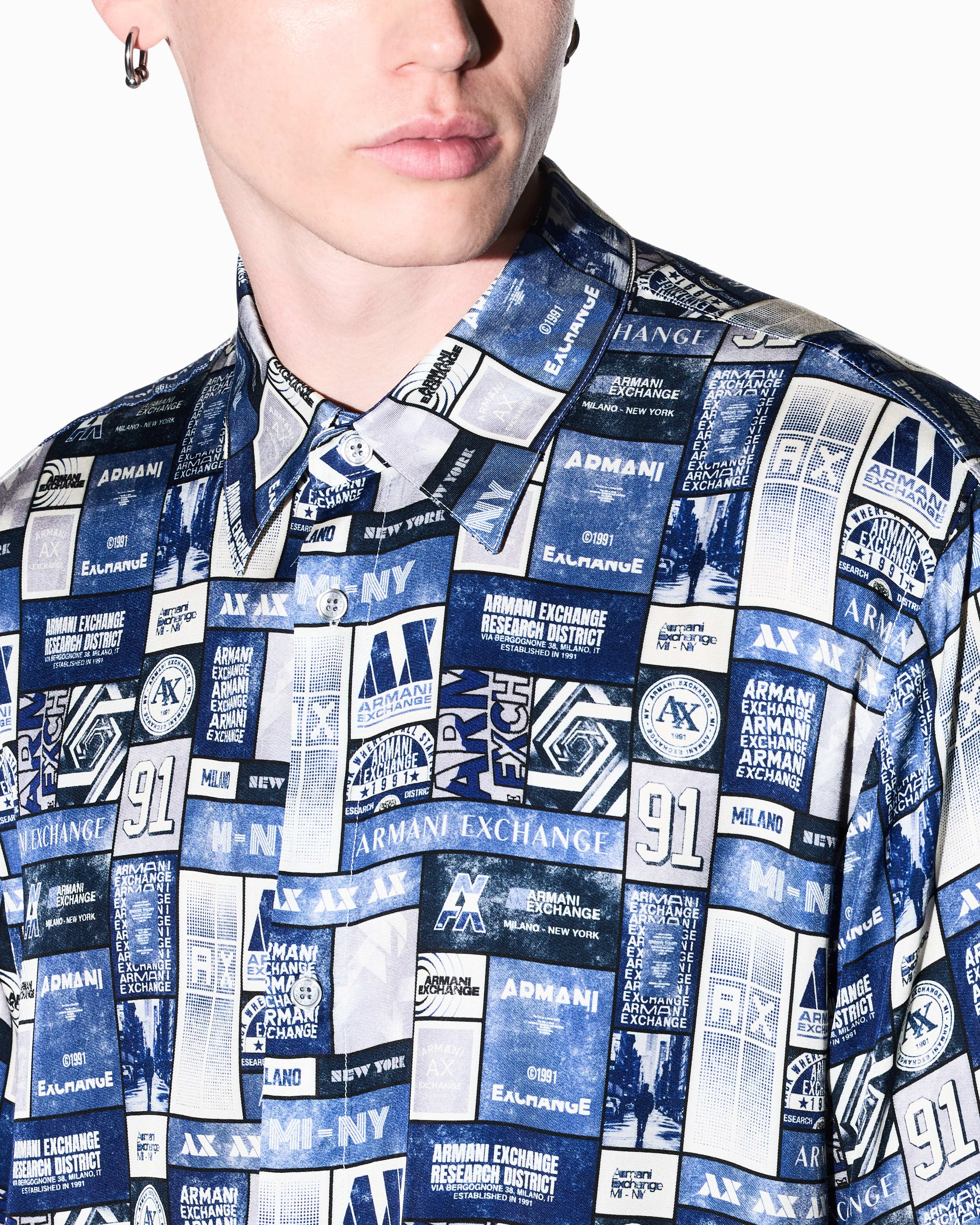 Men's White Logomania Multilogo Shirt
