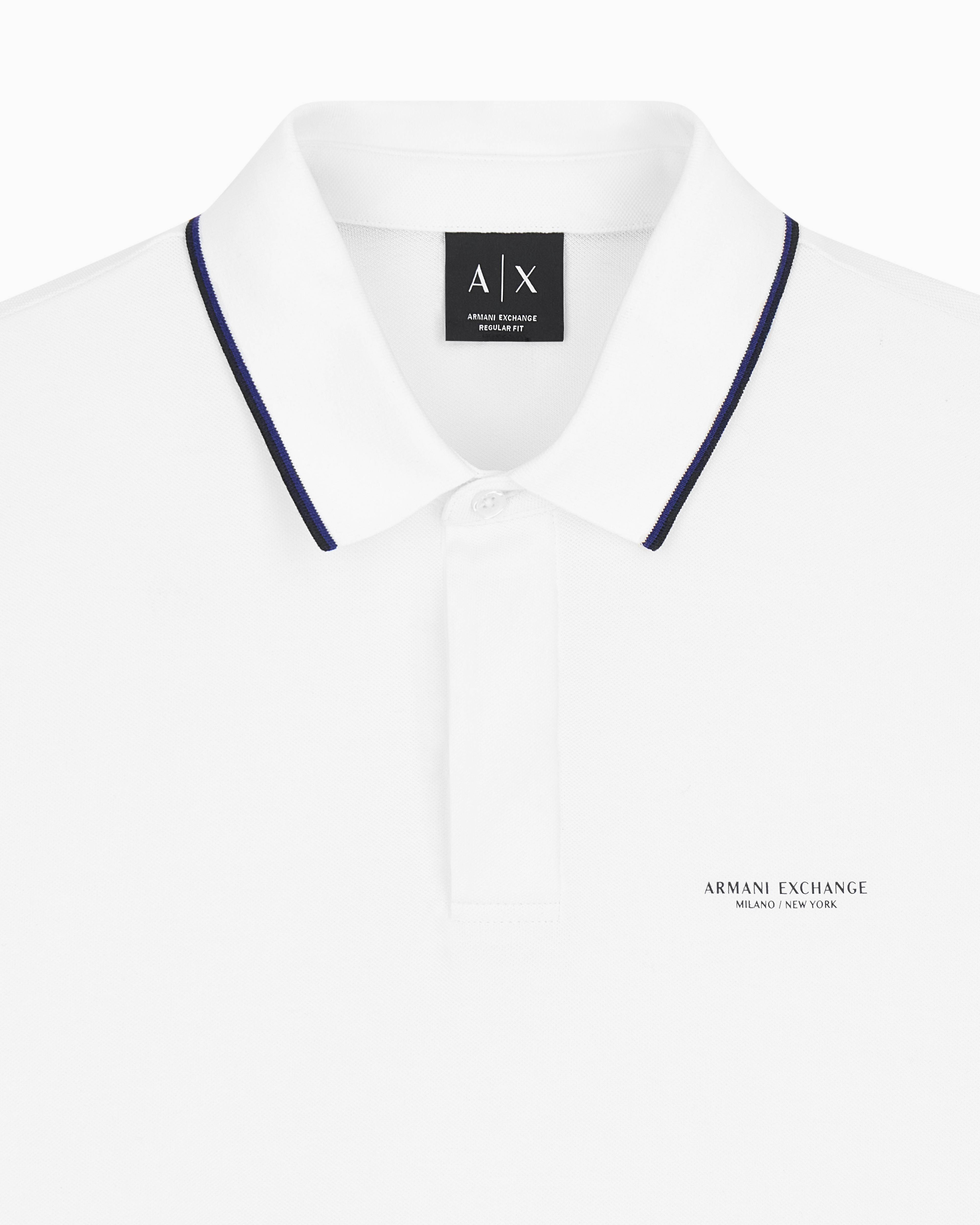 Men's White Armani Classics Polo Shirt