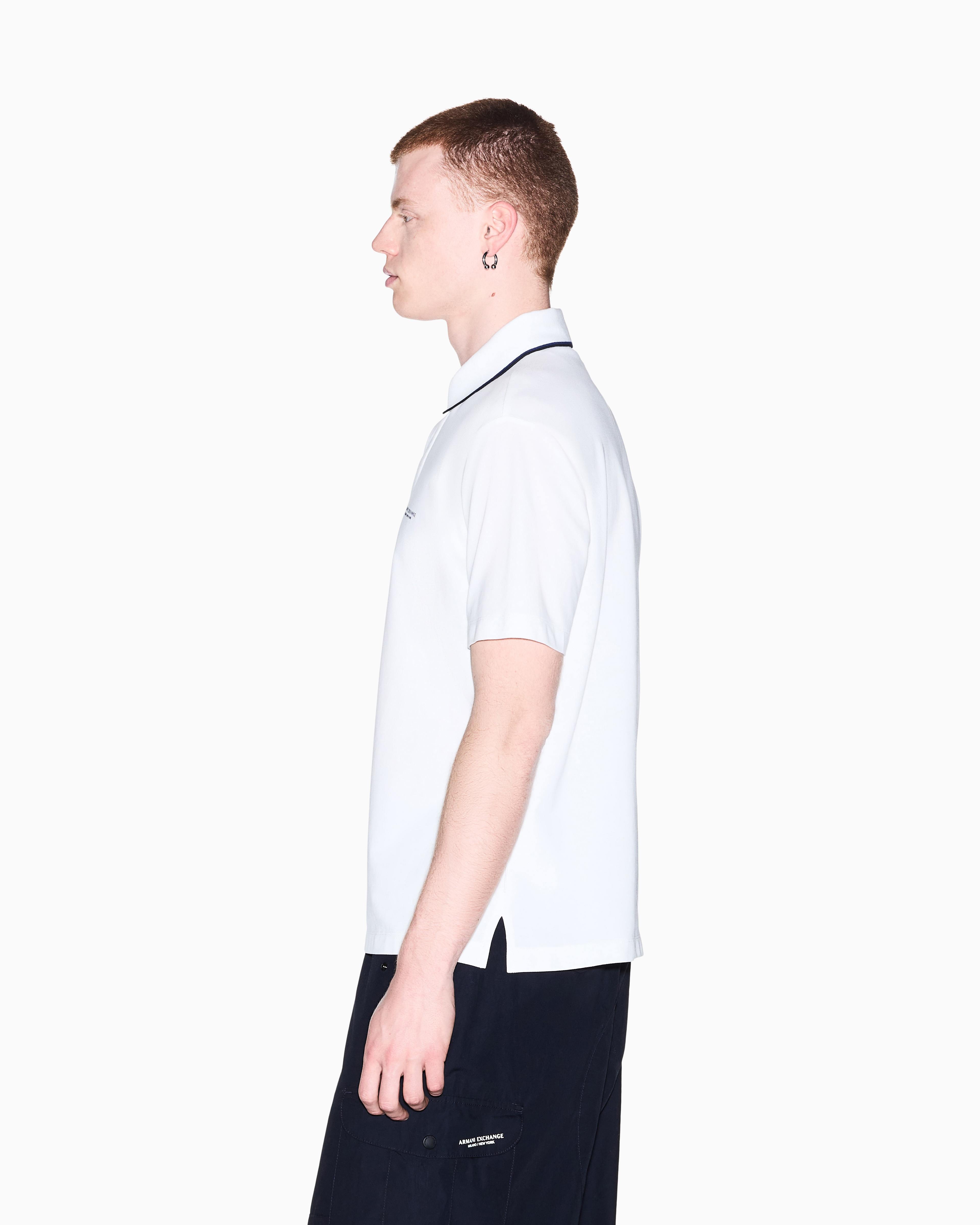 Men's White Armani Classics Polo Shirt
