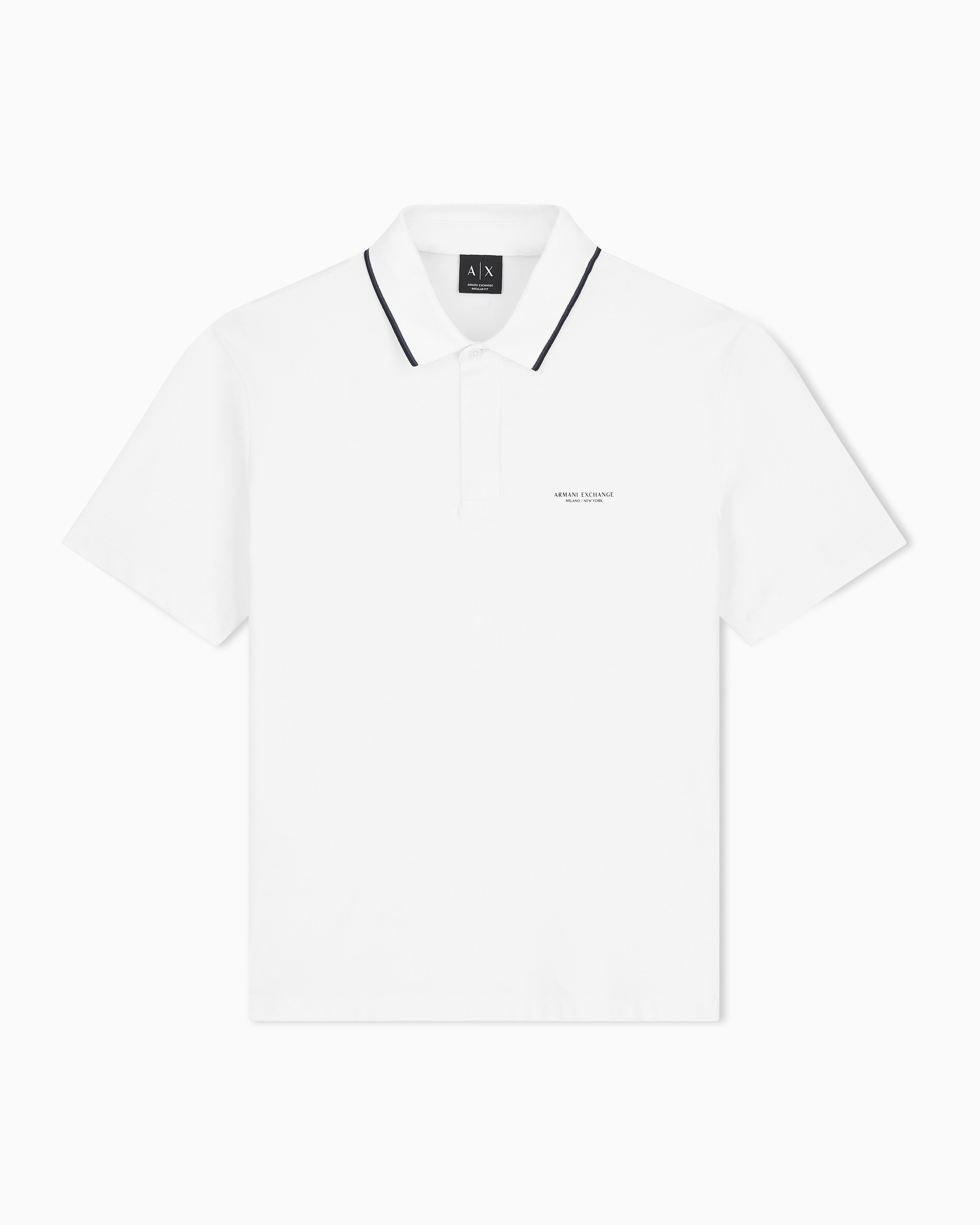 Men's White Armani Classics Polo Shirt