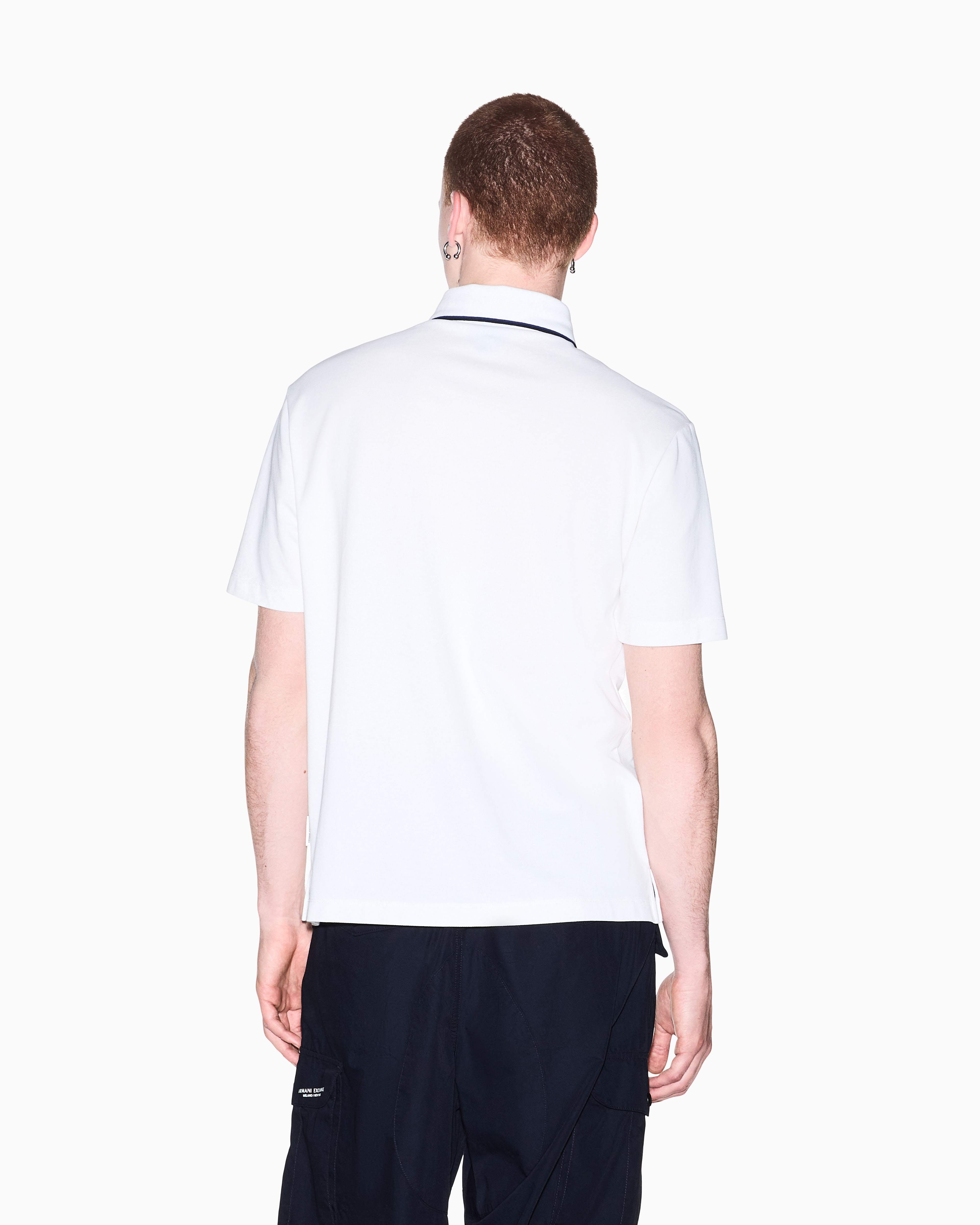 Men's White Armani Classics Polo Shirt