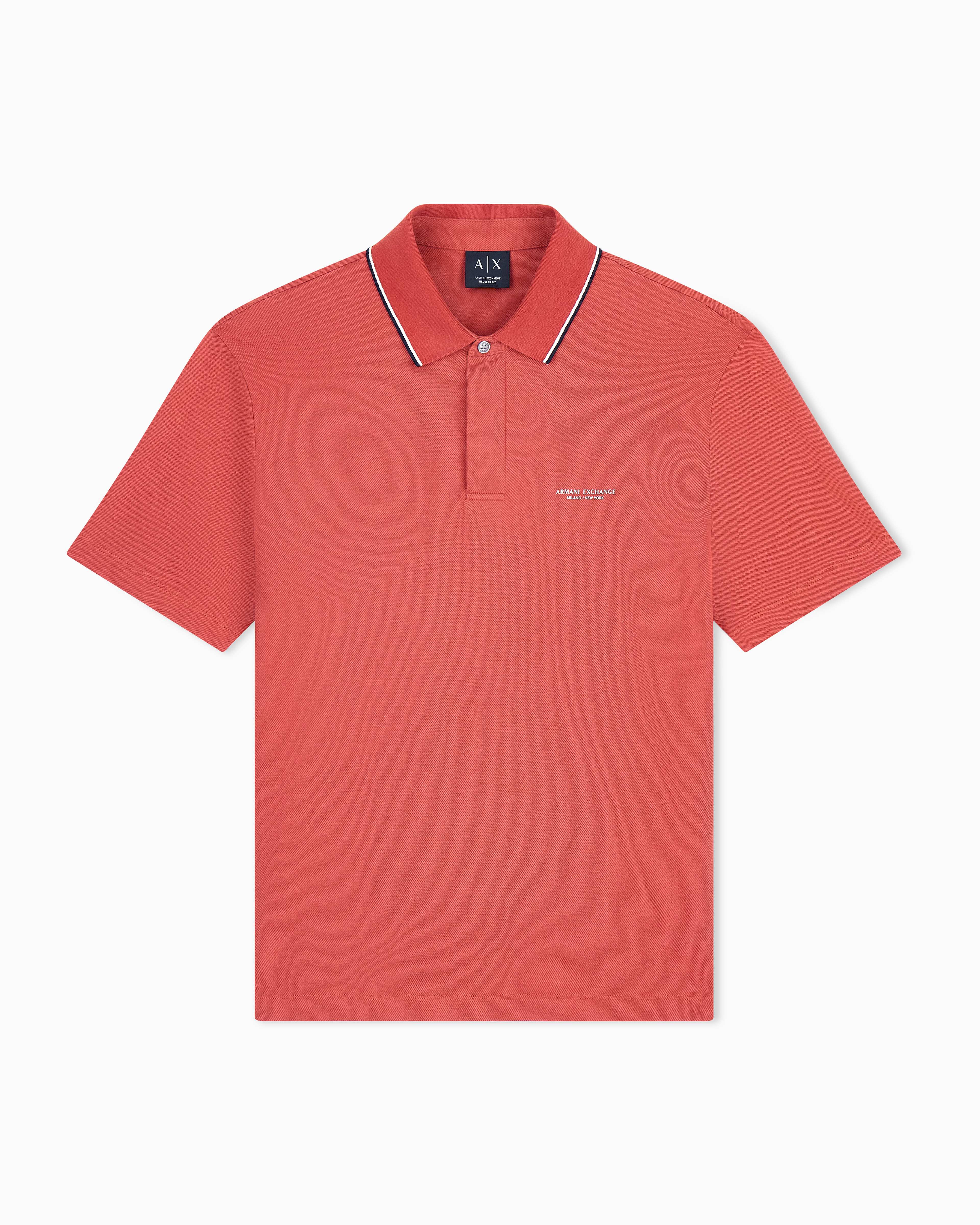 Men's Orange Armani Classics Polo Shirt