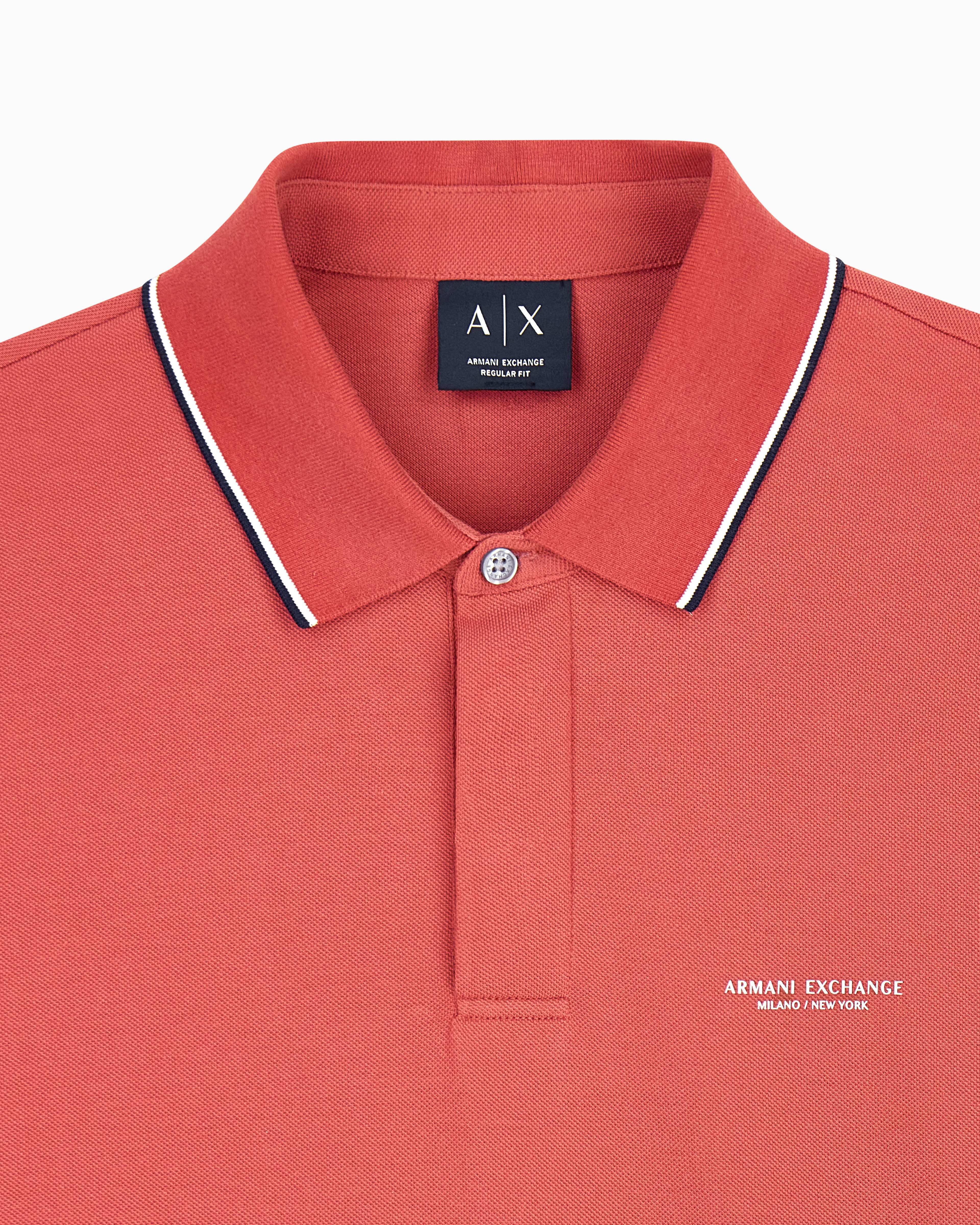 Men's Orange Armani Classics Polo Shirt