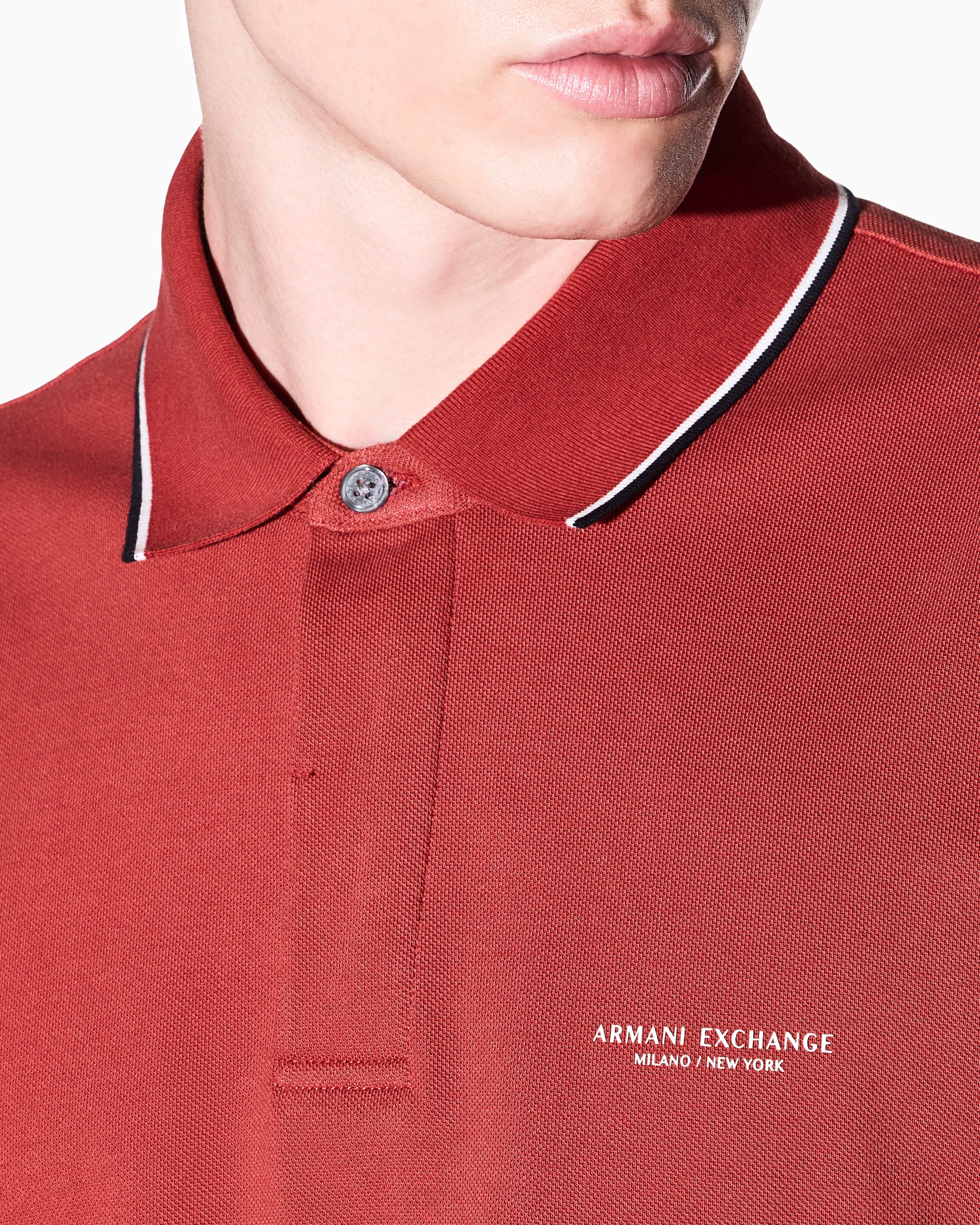 Men's Orange Armani Classics Polo Shirt