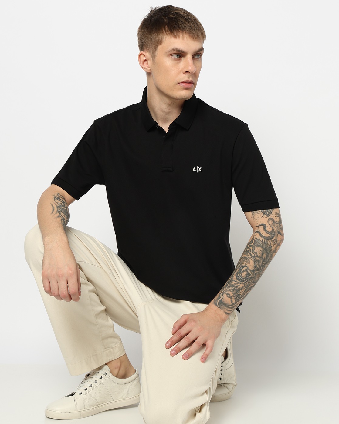 Men's Black Armani Classics Polo Shirt
