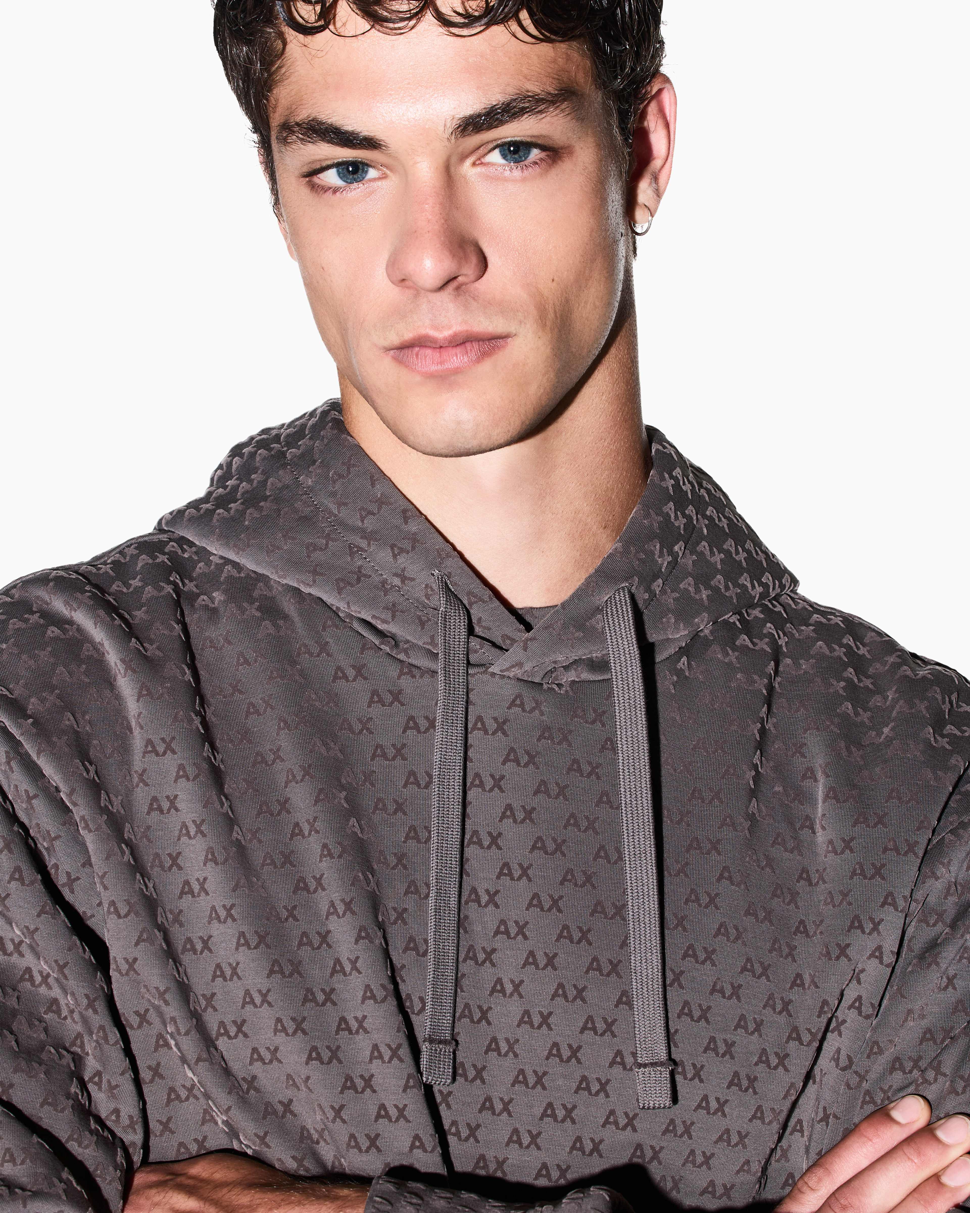 Men's Grey Logomania Flocked Sweatshirt