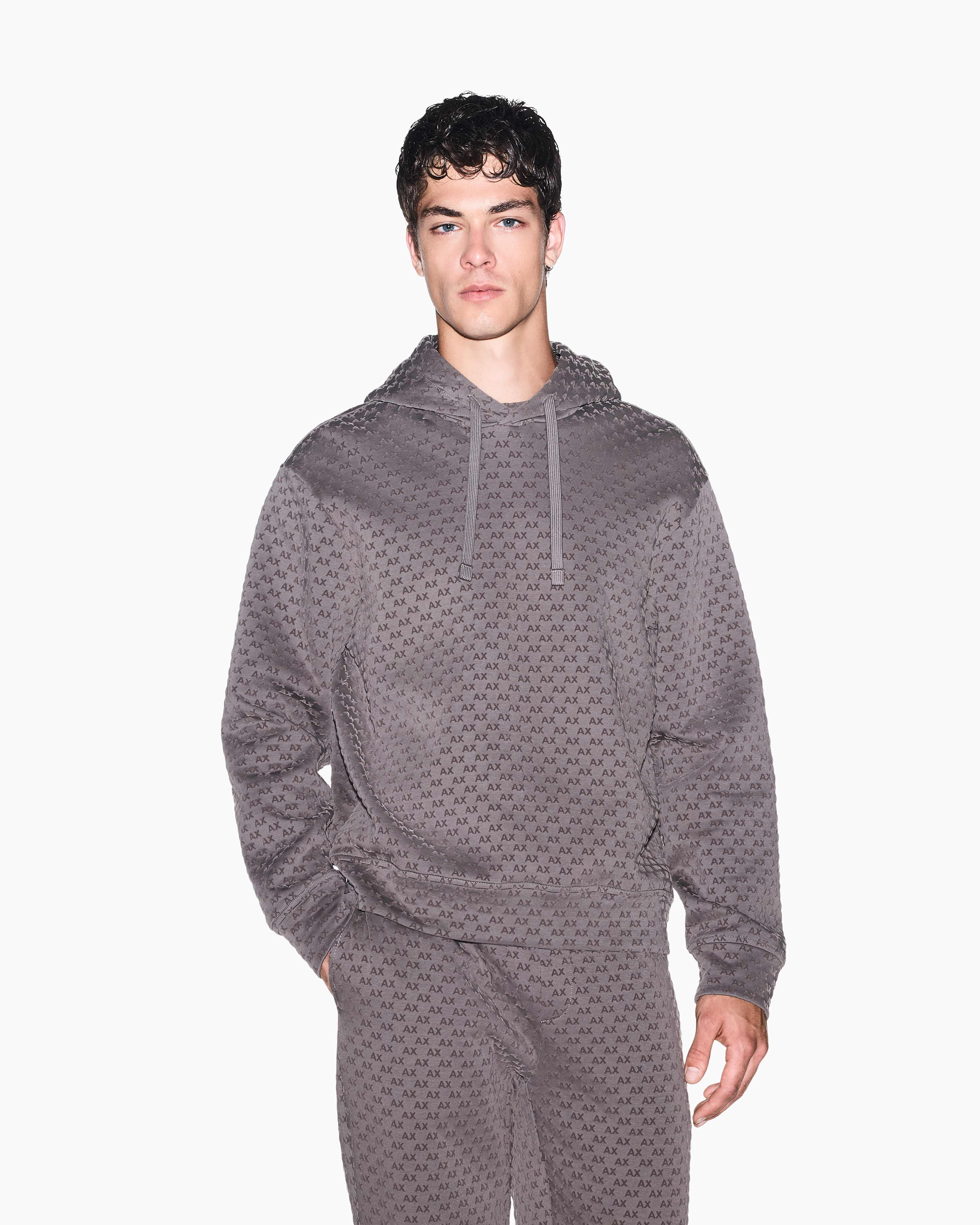 Men's Grey Logomania Flocked Sweatshirt