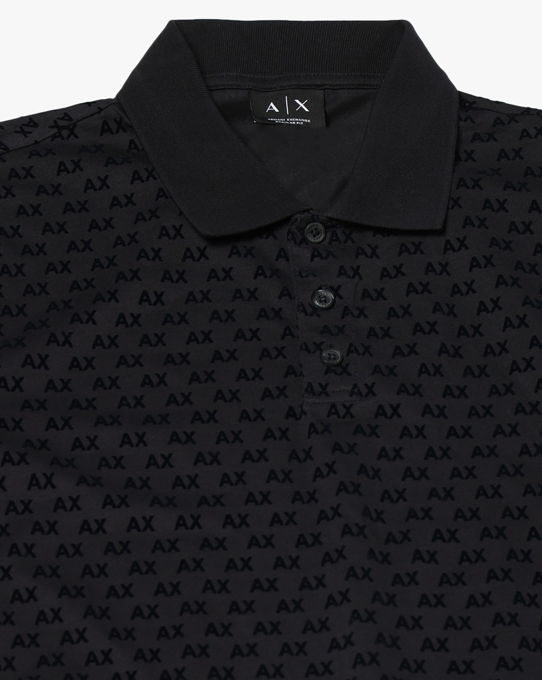 Men's Blue Logomania Flocked Polo Shirt