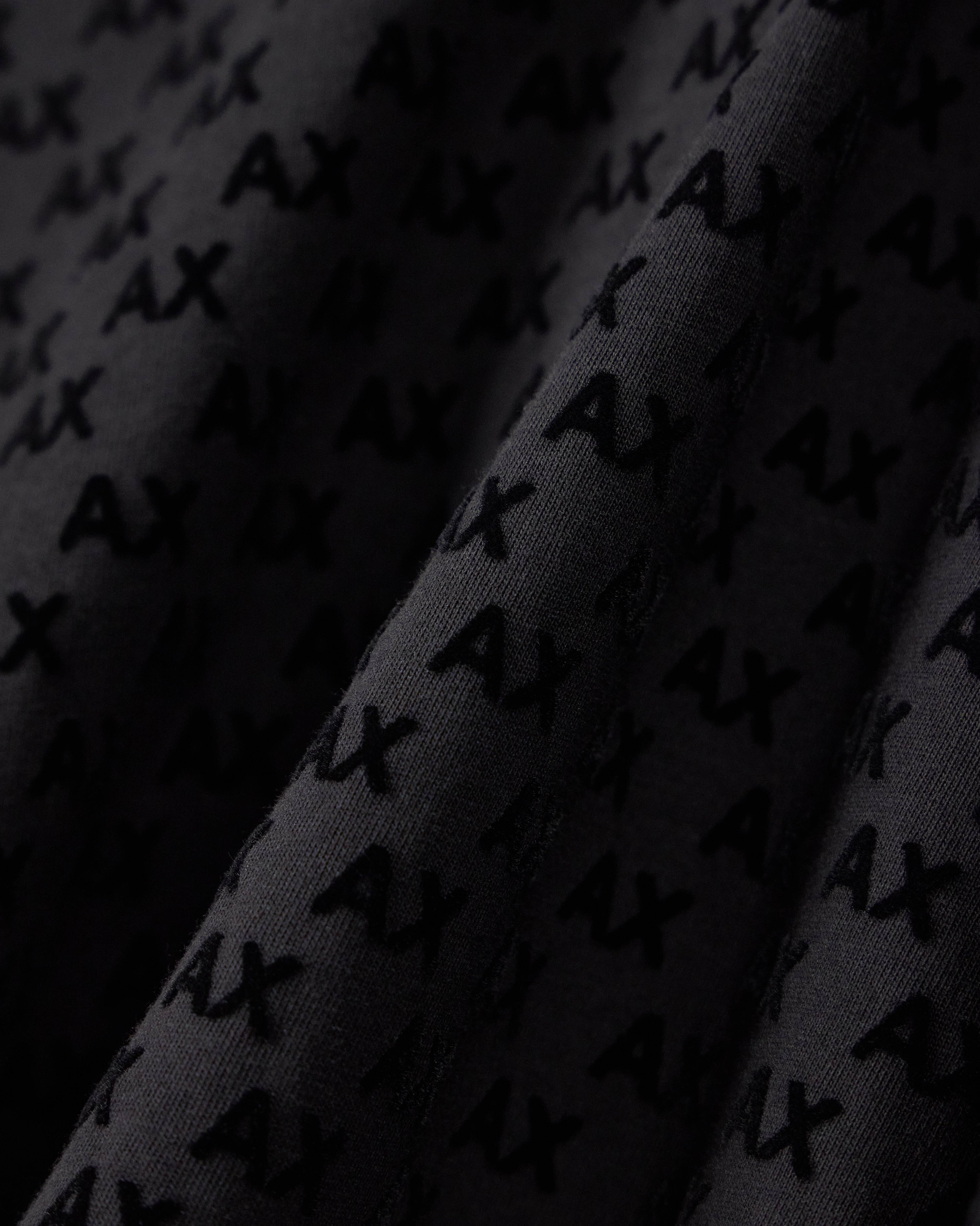 Men's Black Logomania Flocked Polo Shirt