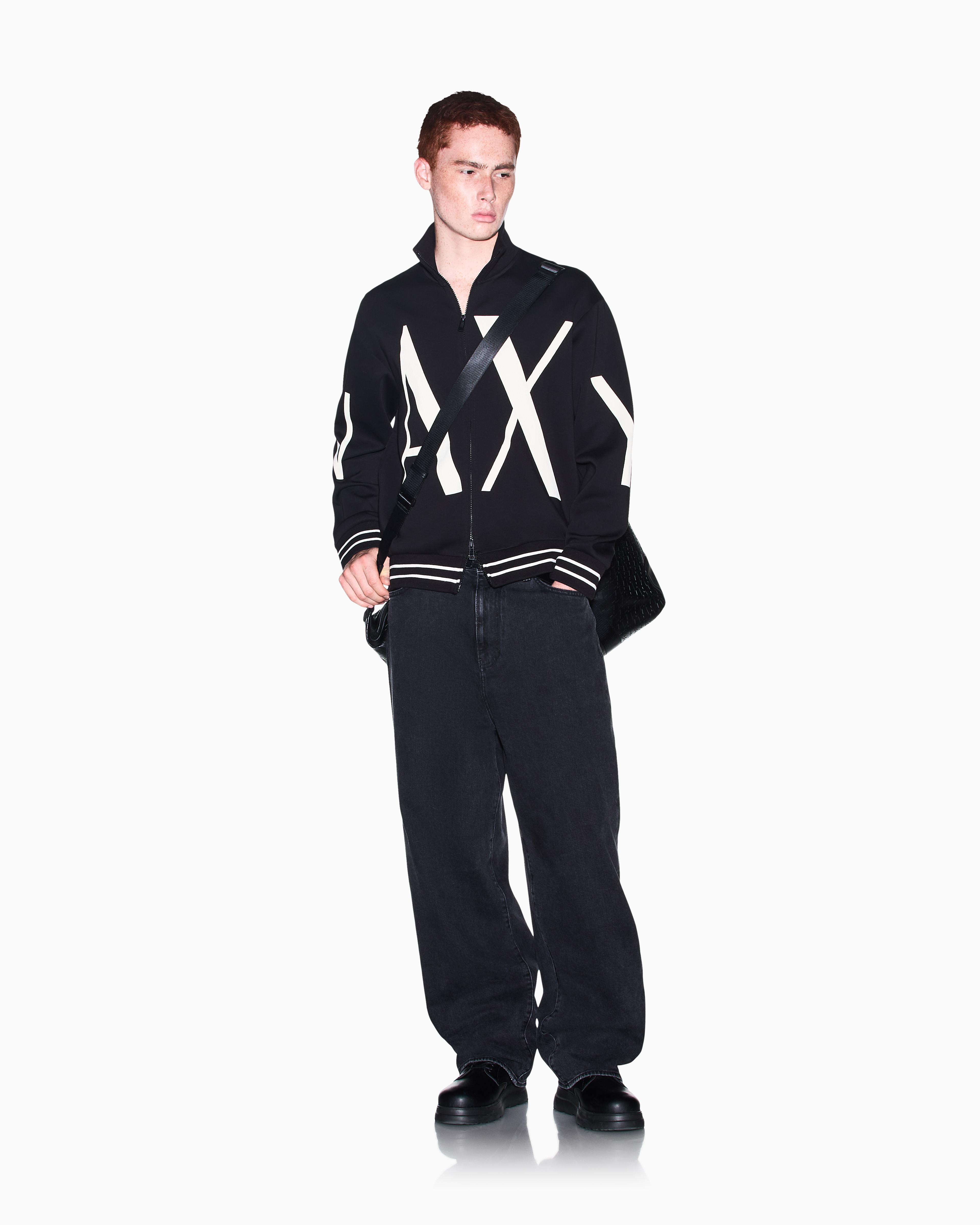 Men's Black Logomania Flocked Sweatshirt