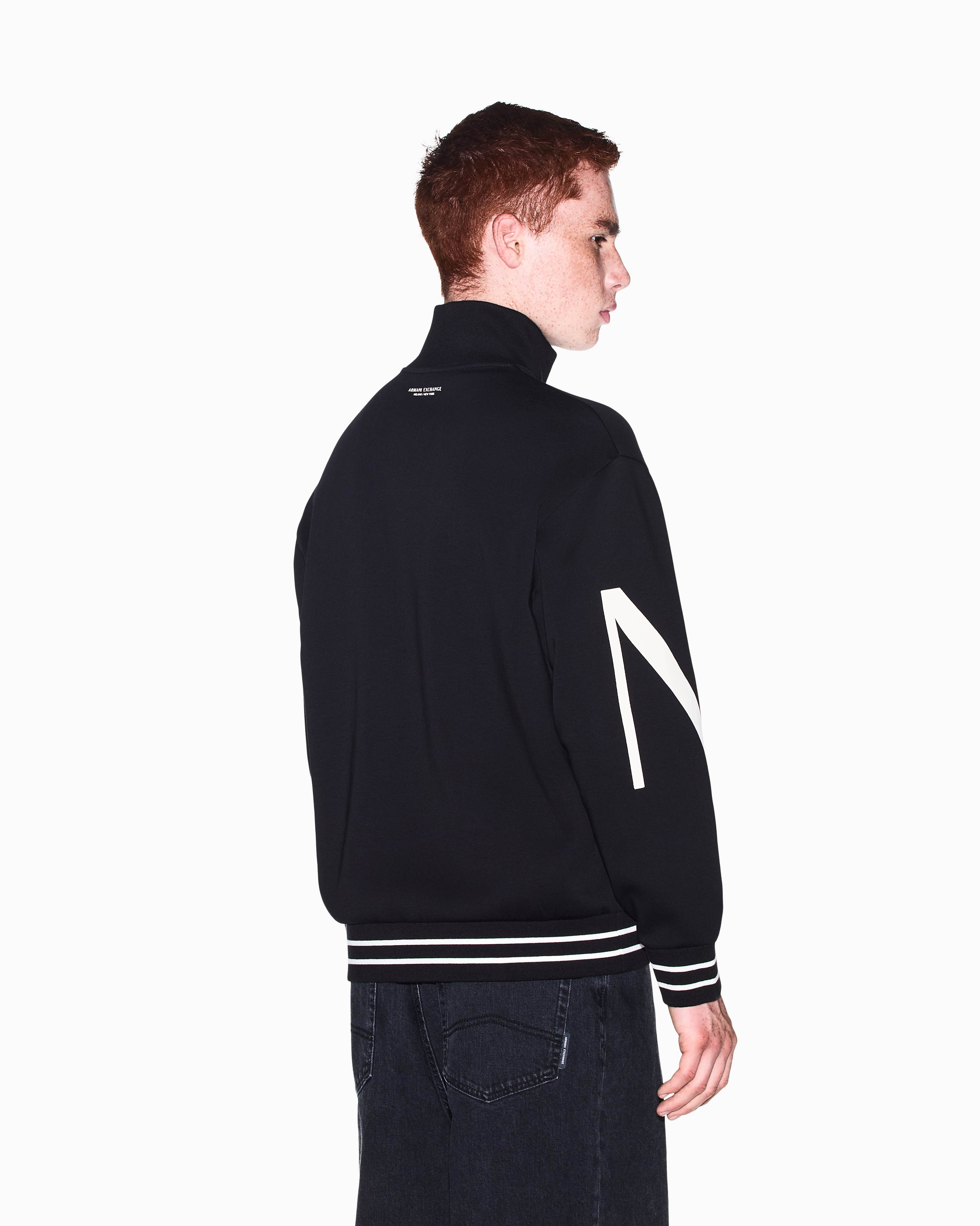 Men's Black Logomania Flocked Sweatshirt