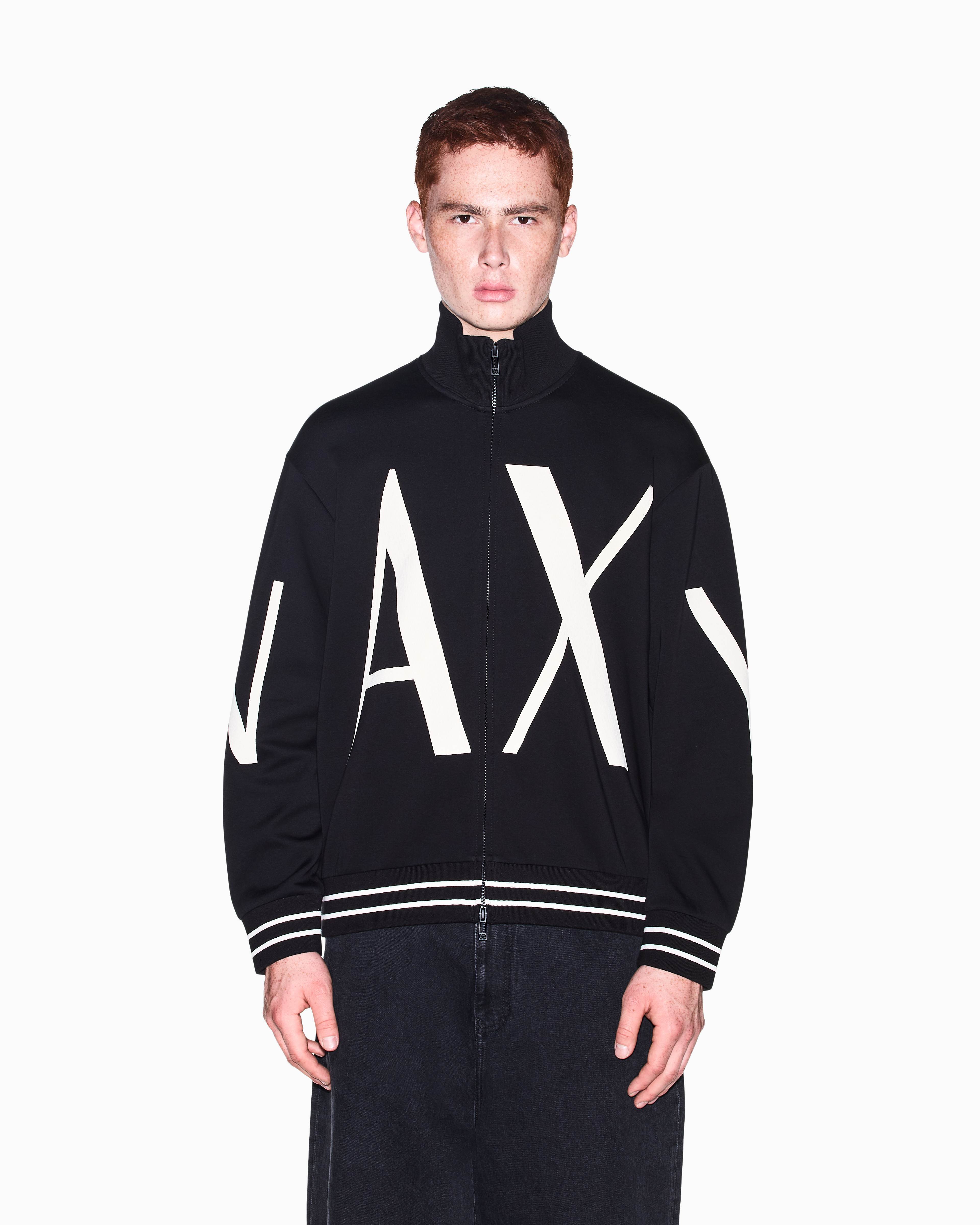 Men's Black Logomania Flocked Sweatshirt
