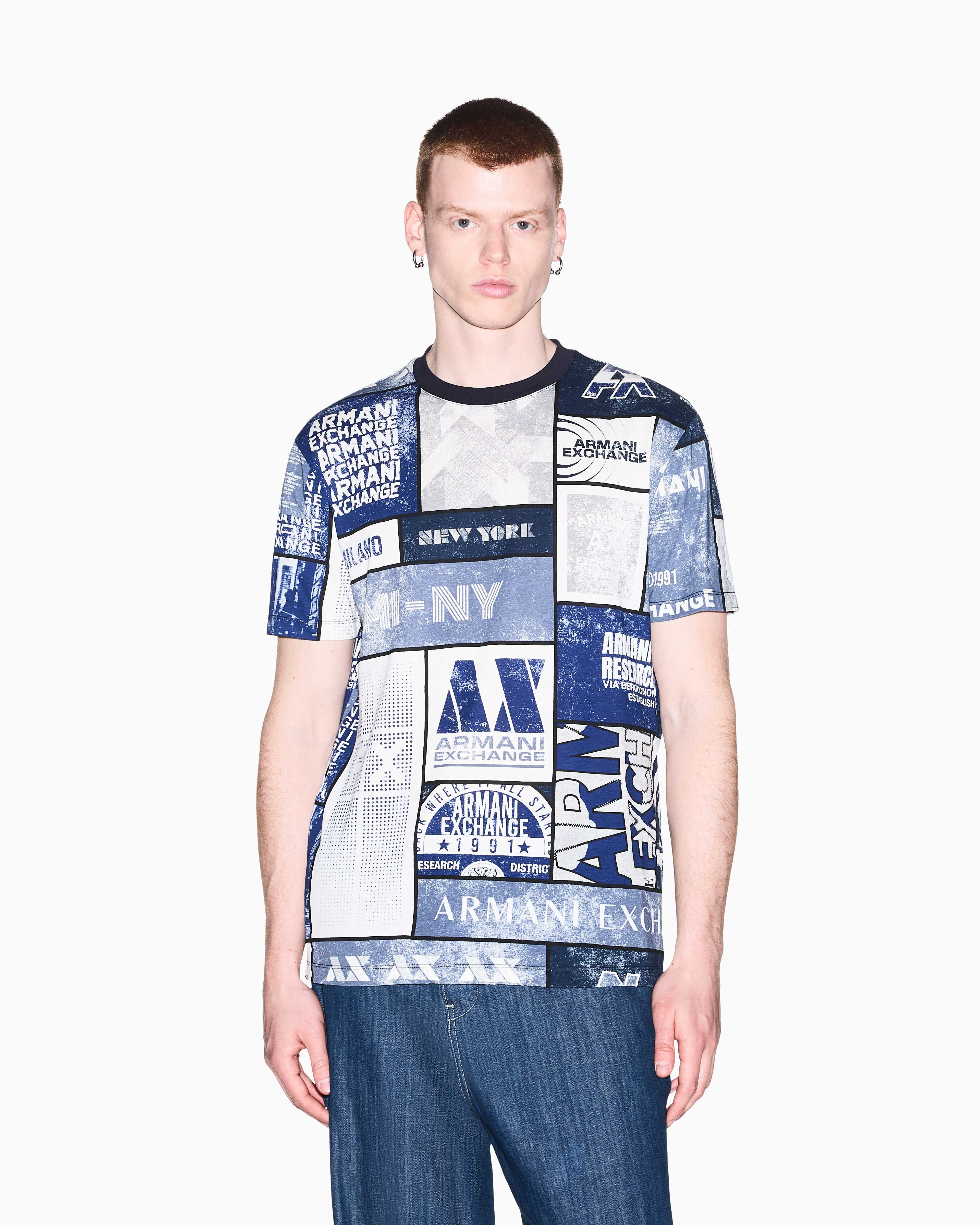 Men's White Logomania Multilogo T-Shirt