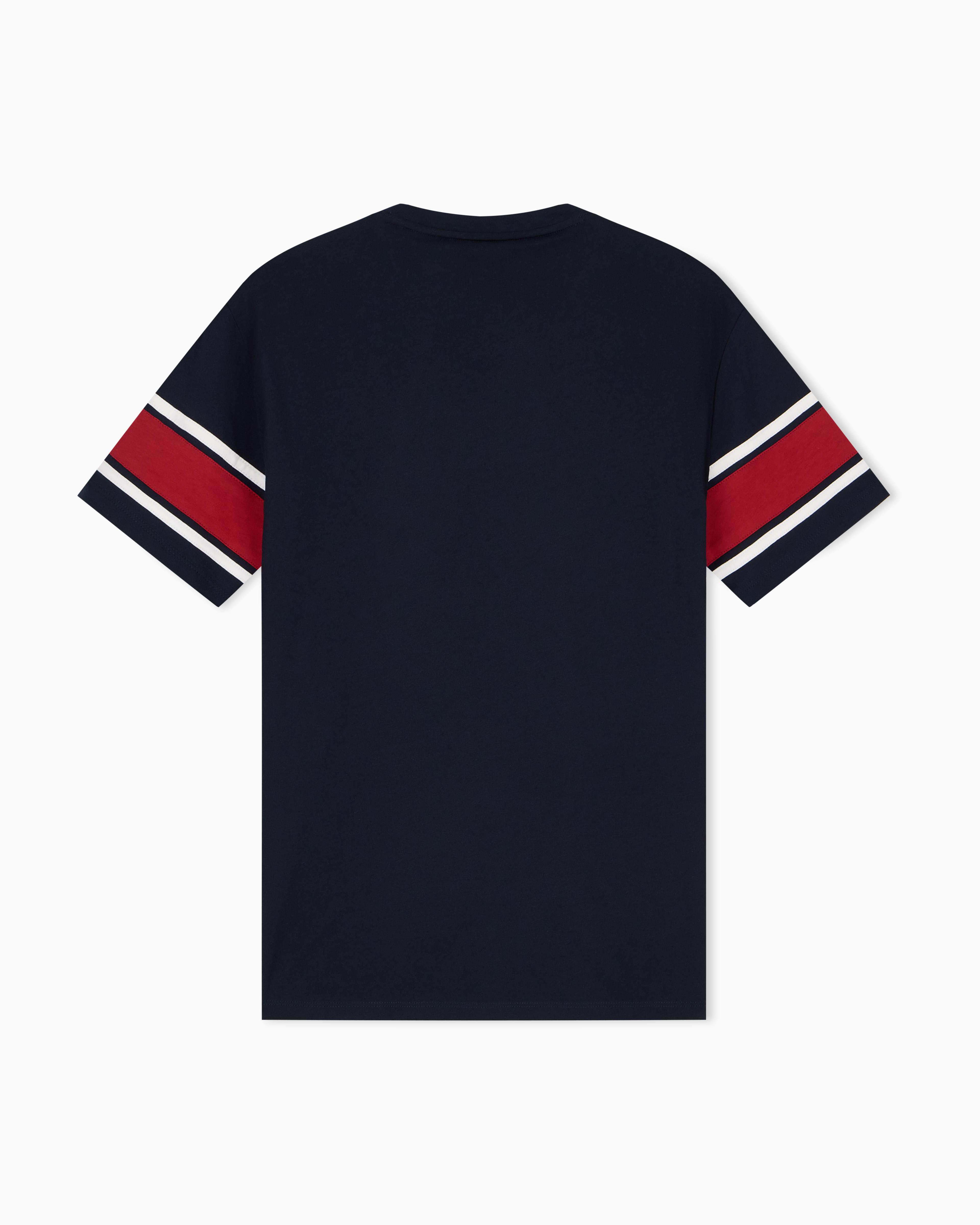 Men's Blue Logomania Flocked T-Shirt