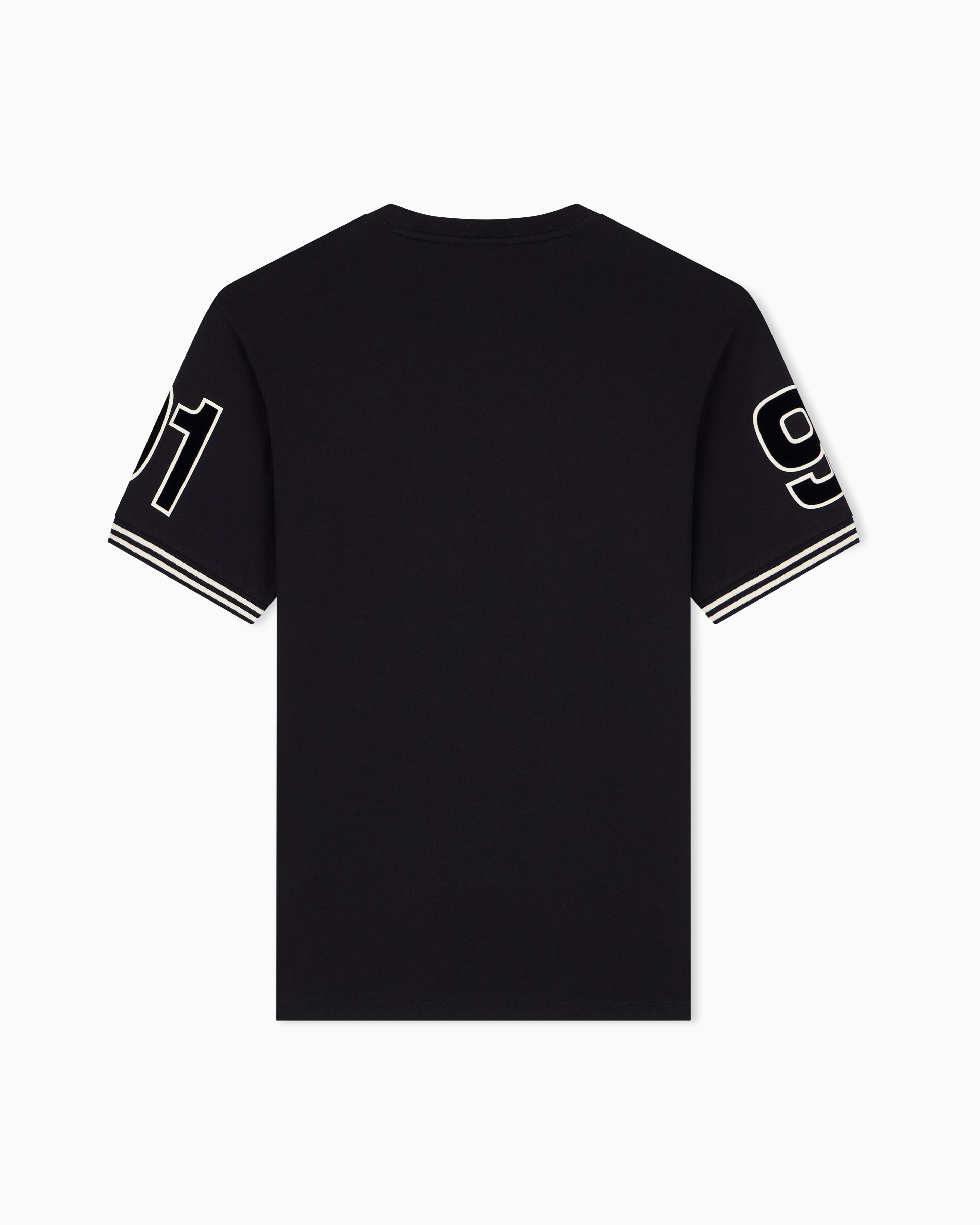 Men's Black Logomania Flocked T-Shirt