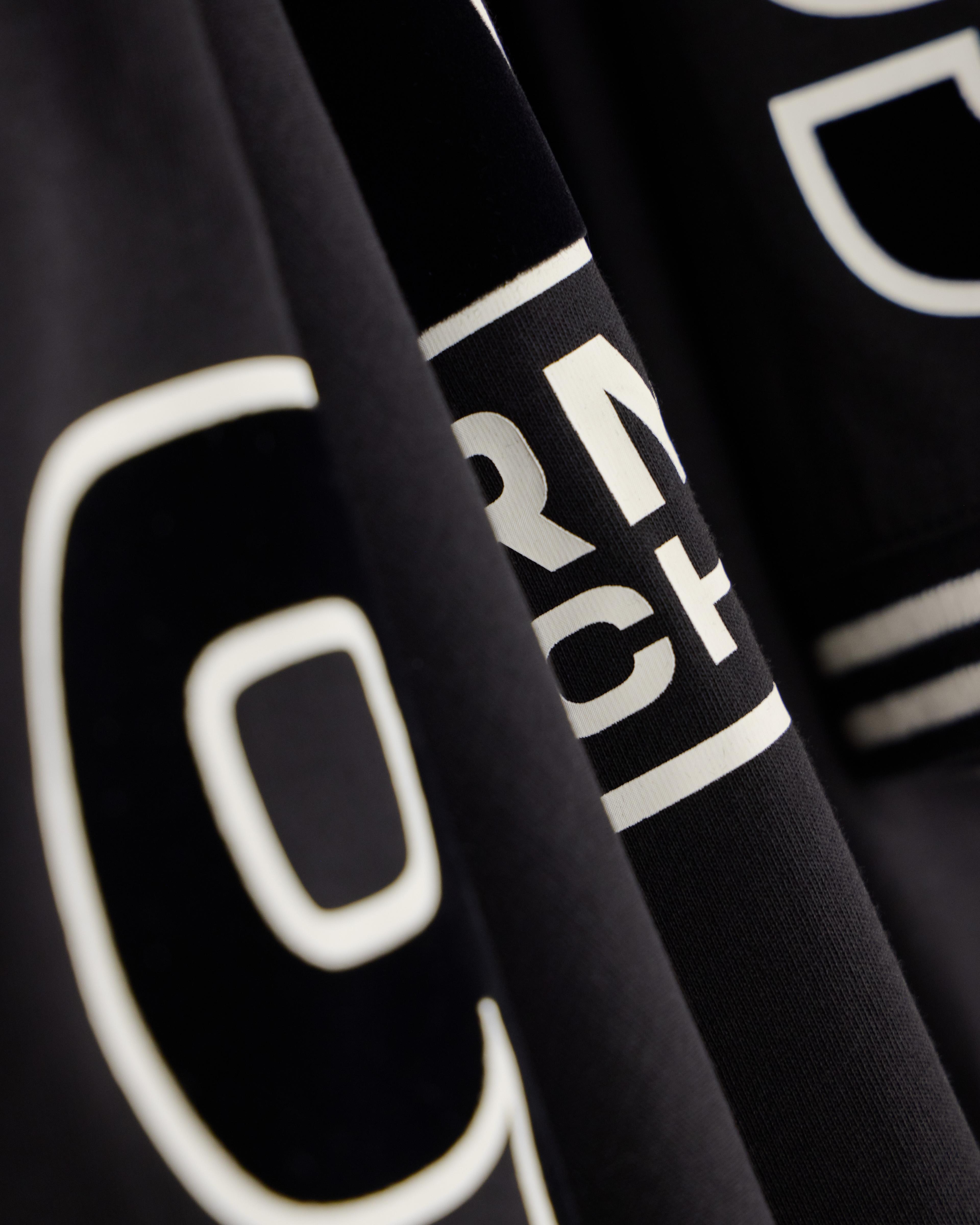 Men's Black Logomania Flocked T-Shirt