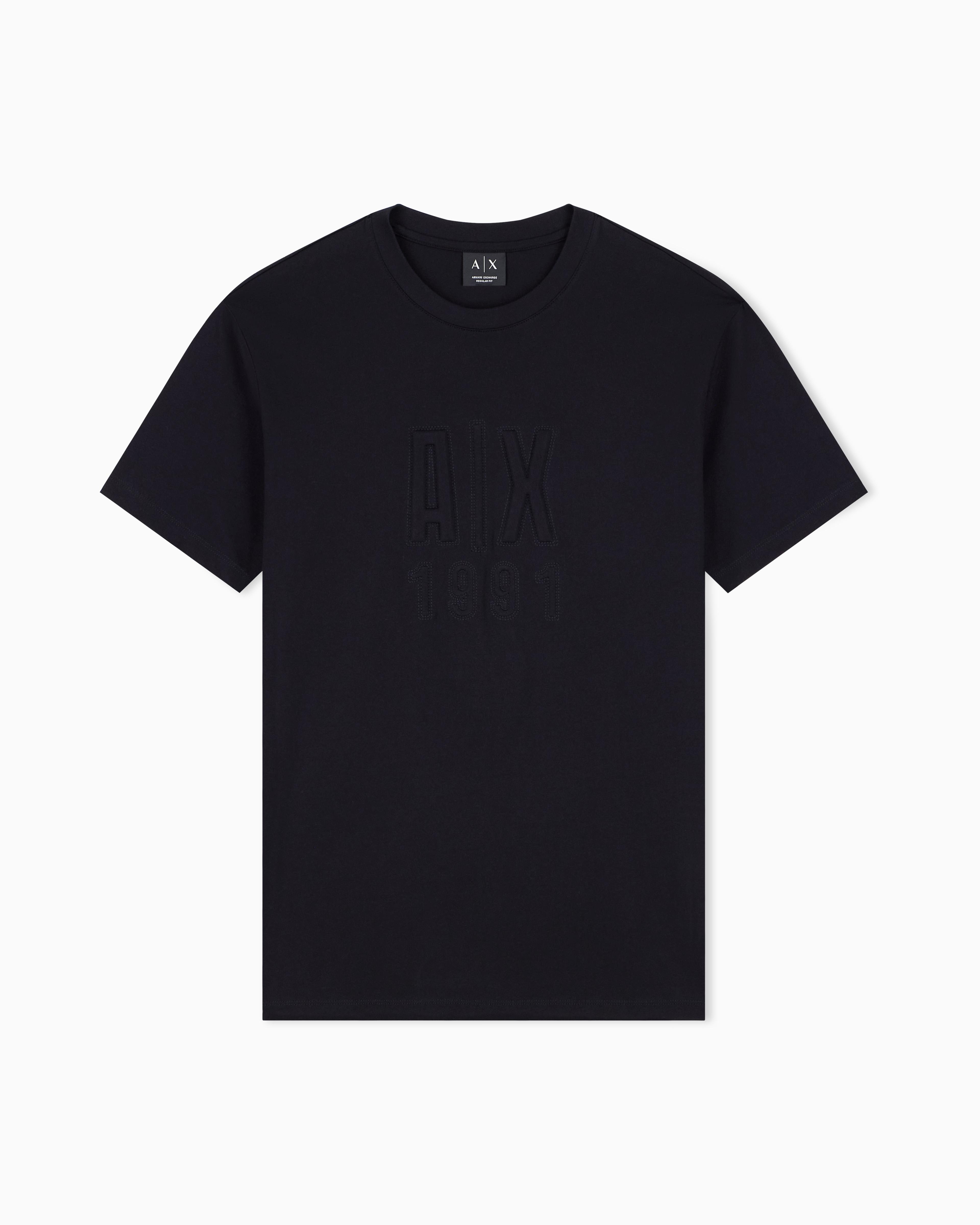 Men's Black Logomania Embossed T-Shirt