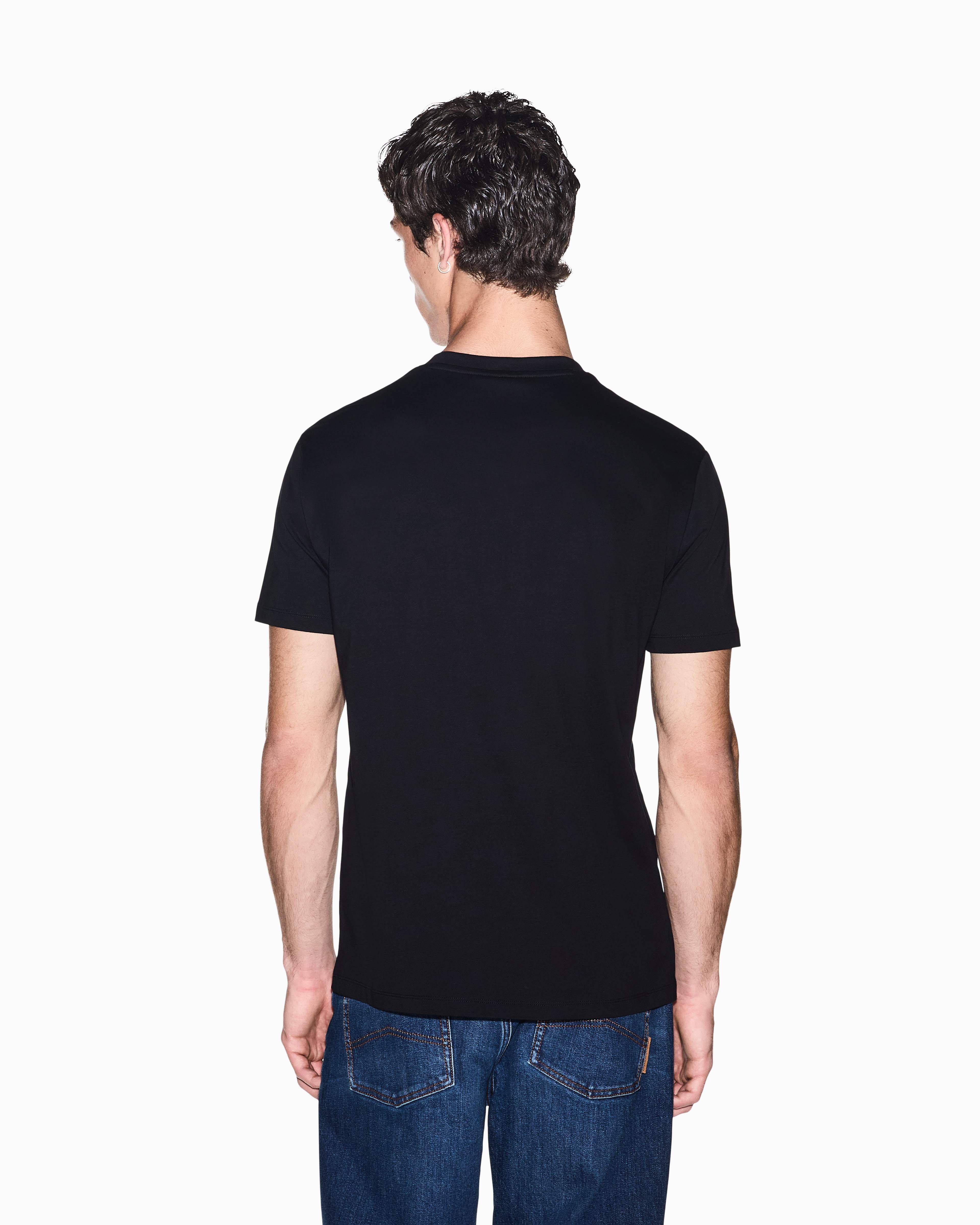 Men's Black Logomania Embossed T-Shirt