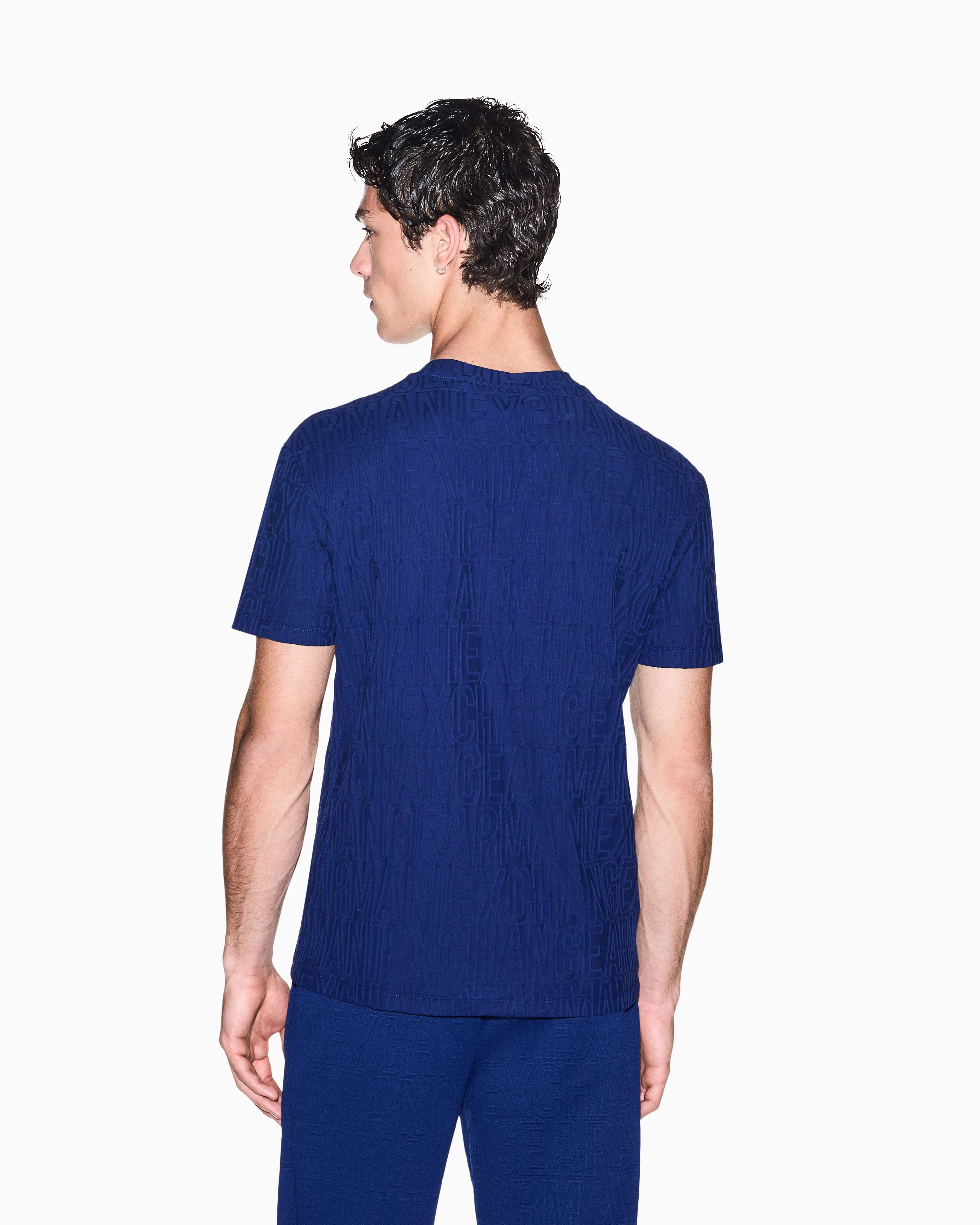 Men's Blue Logomania Jacquard T-Shirt