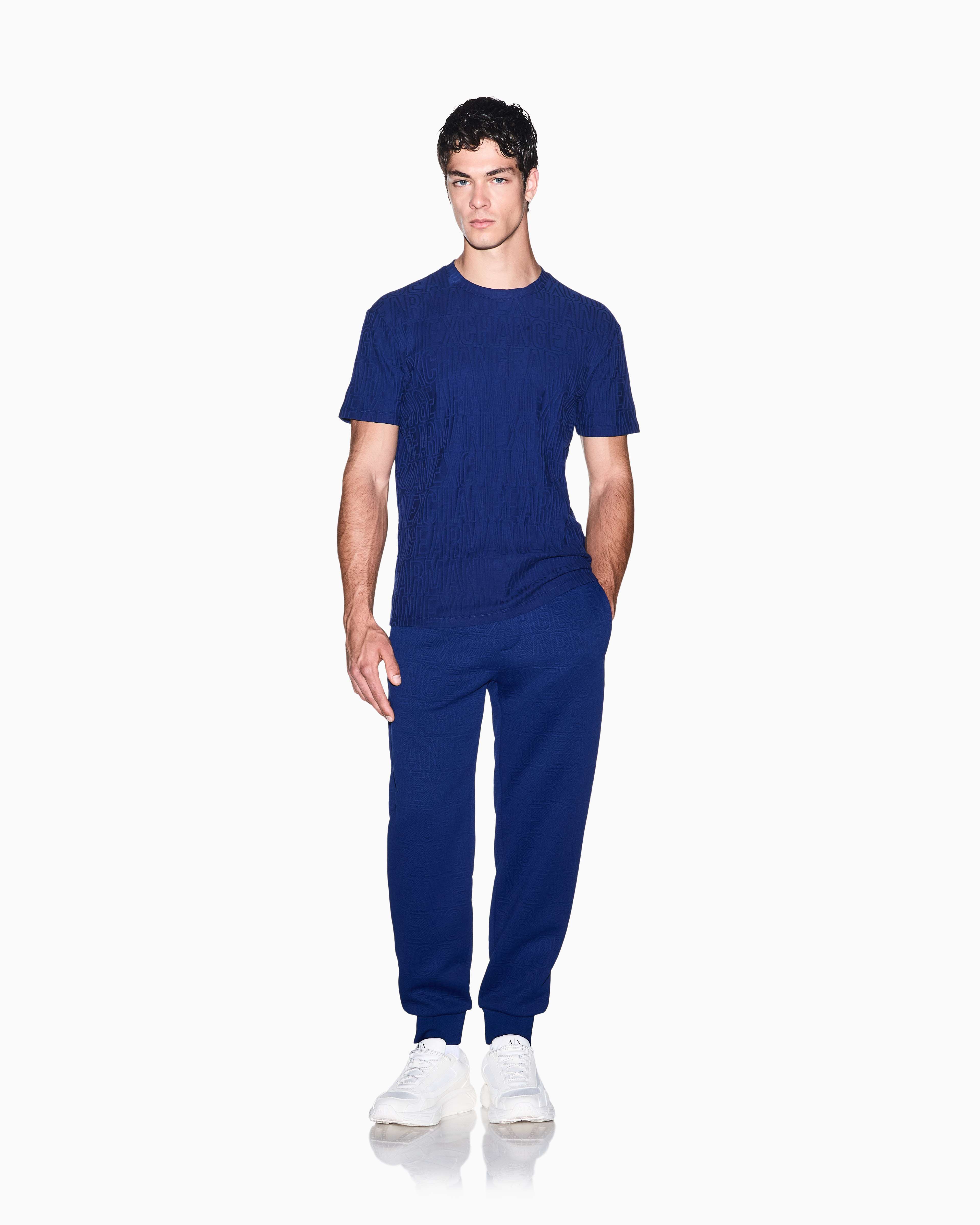 Men's Blue Logomania Jacquard T-Shirt