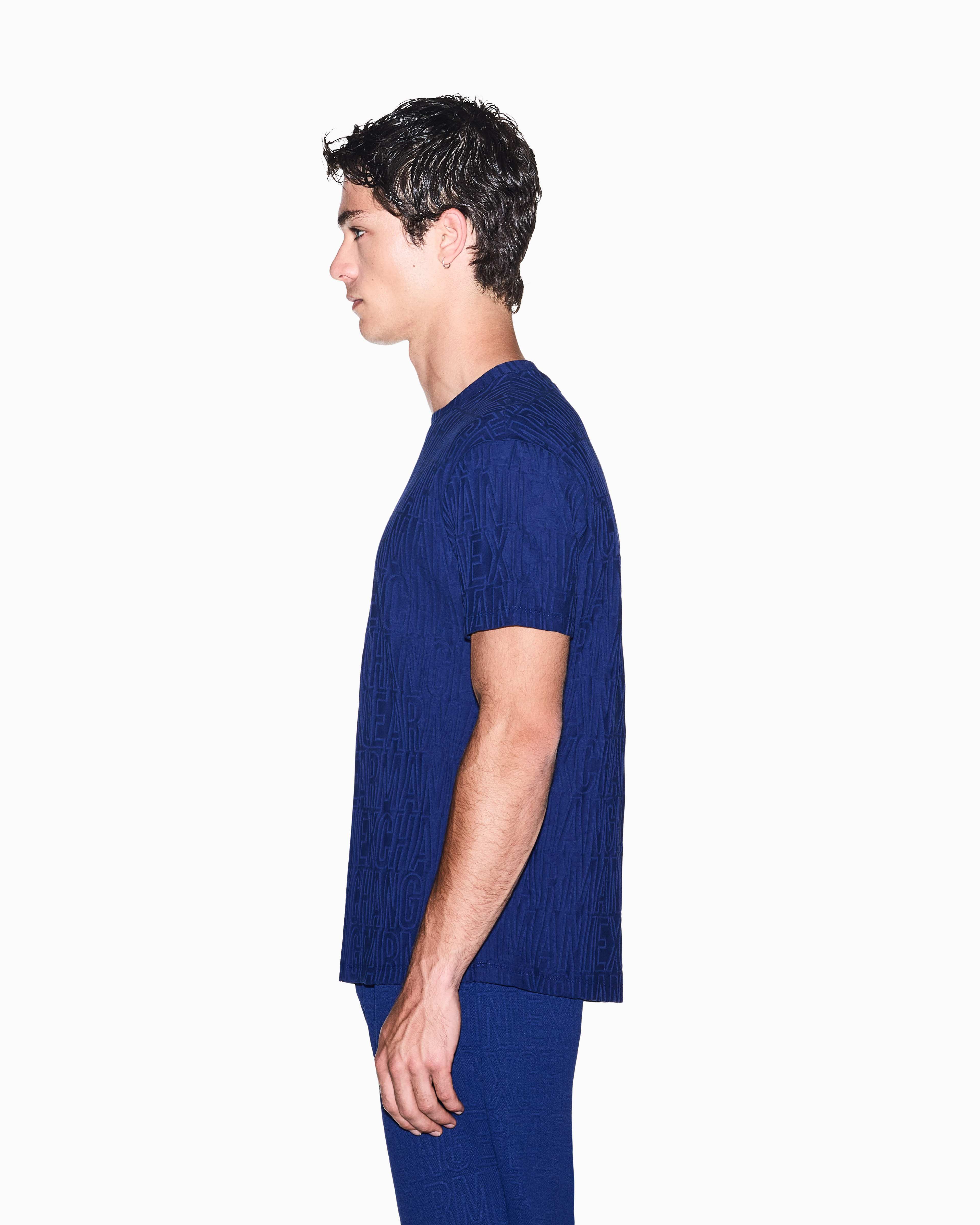 Men's Blue Logomania Jacquard T-Shirt
