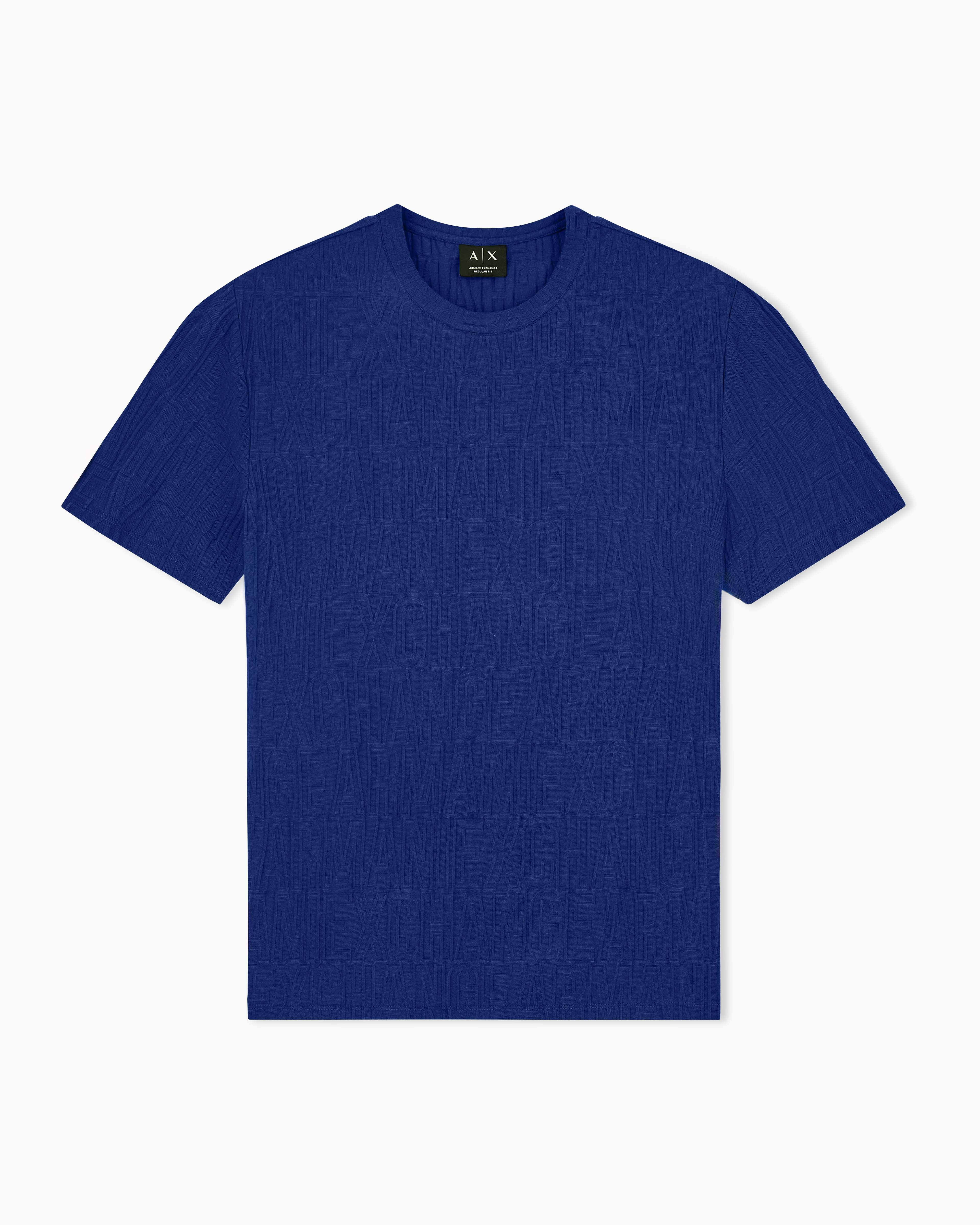 Men's Blue Logomania Jacquard T-Shirt