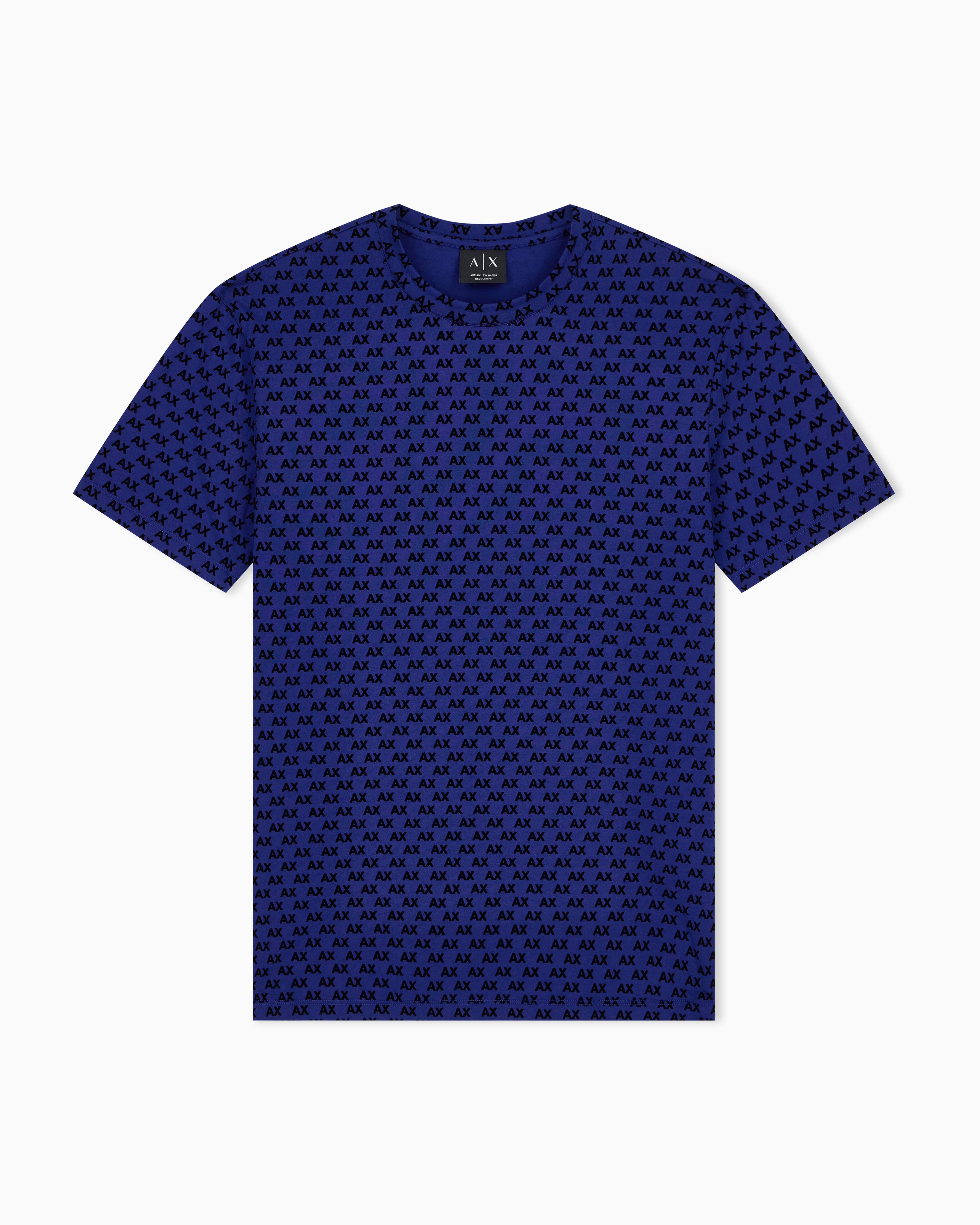 Men's Black Logomania Flocked T-Shirt