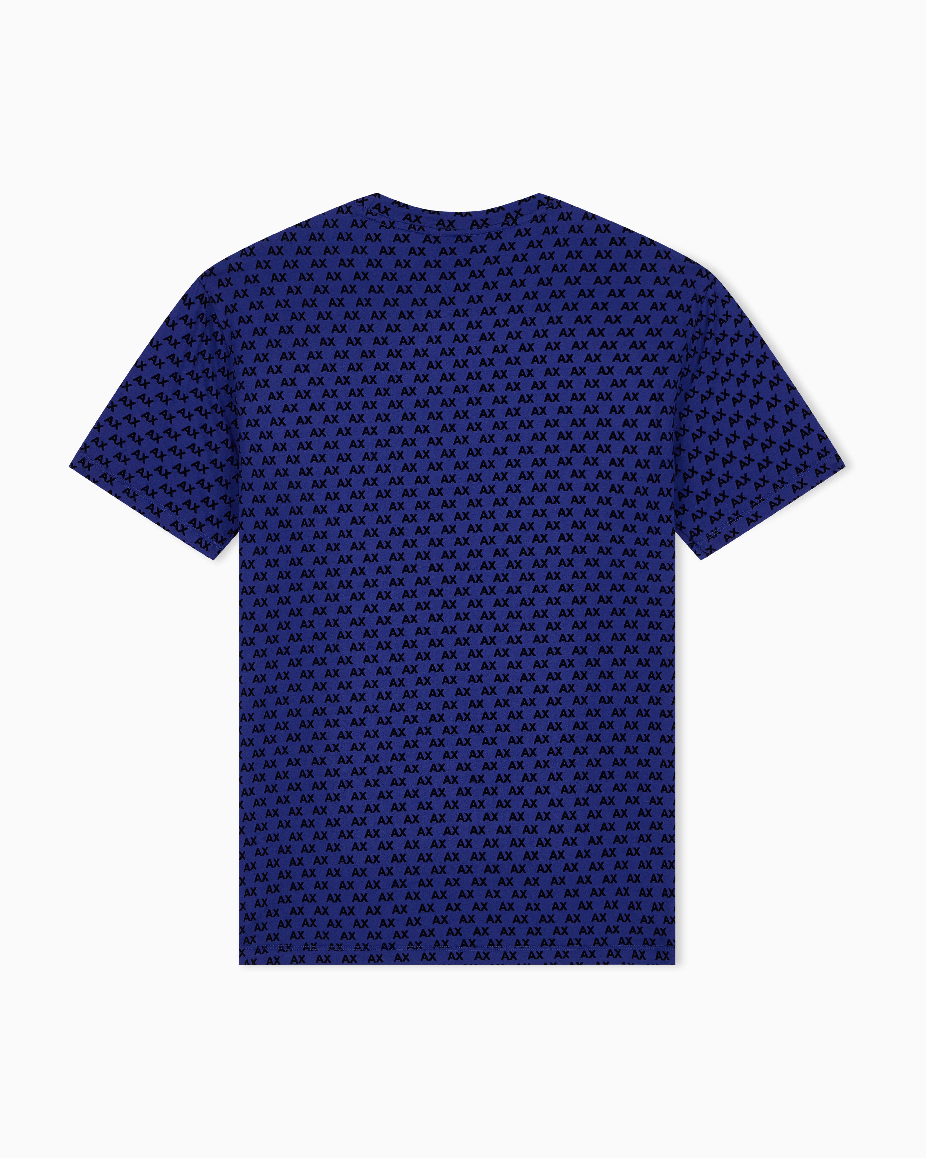 Men's Black Logomania Flocked T-Shirt