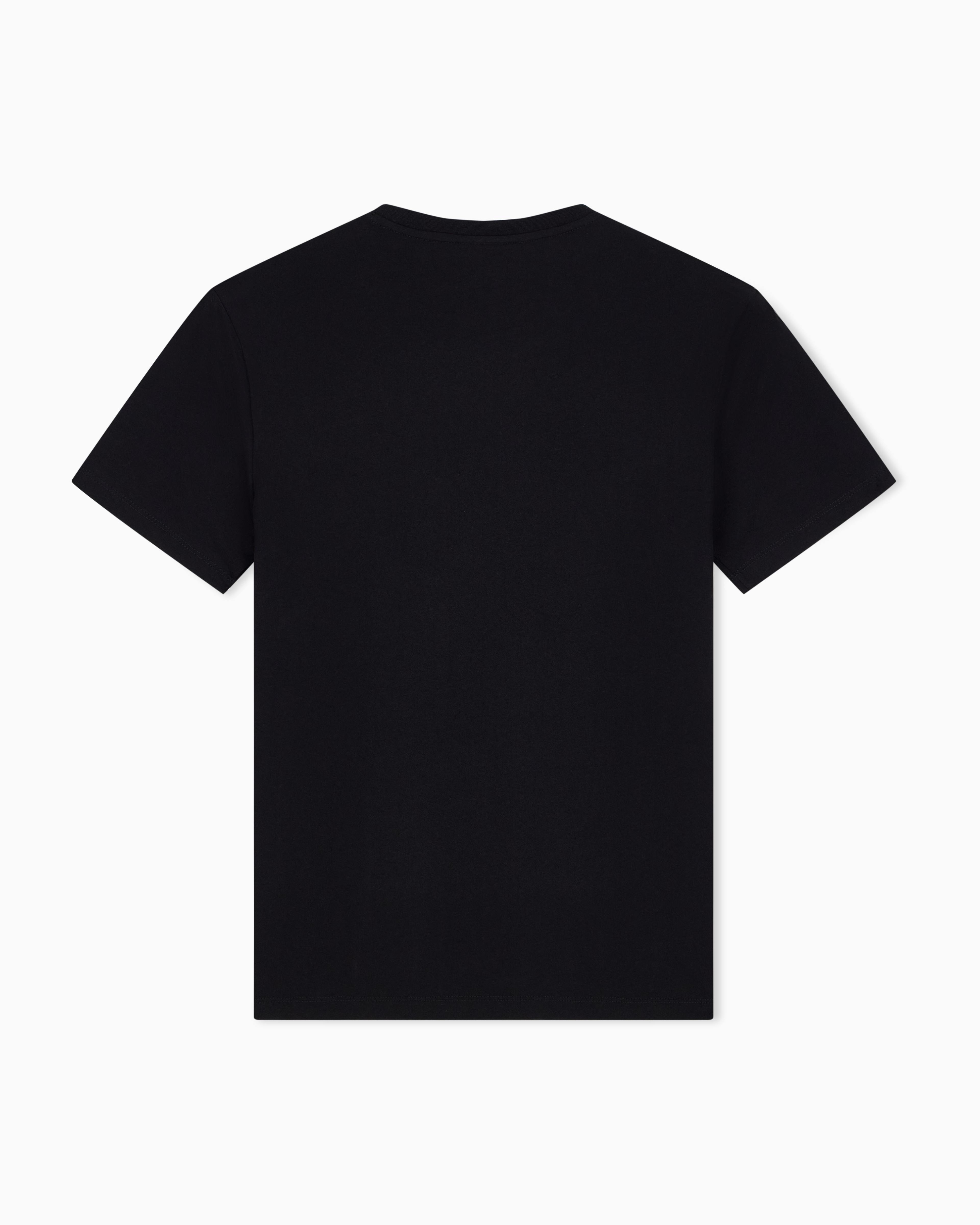 Men's Black Logomania Flocked T-Shirt