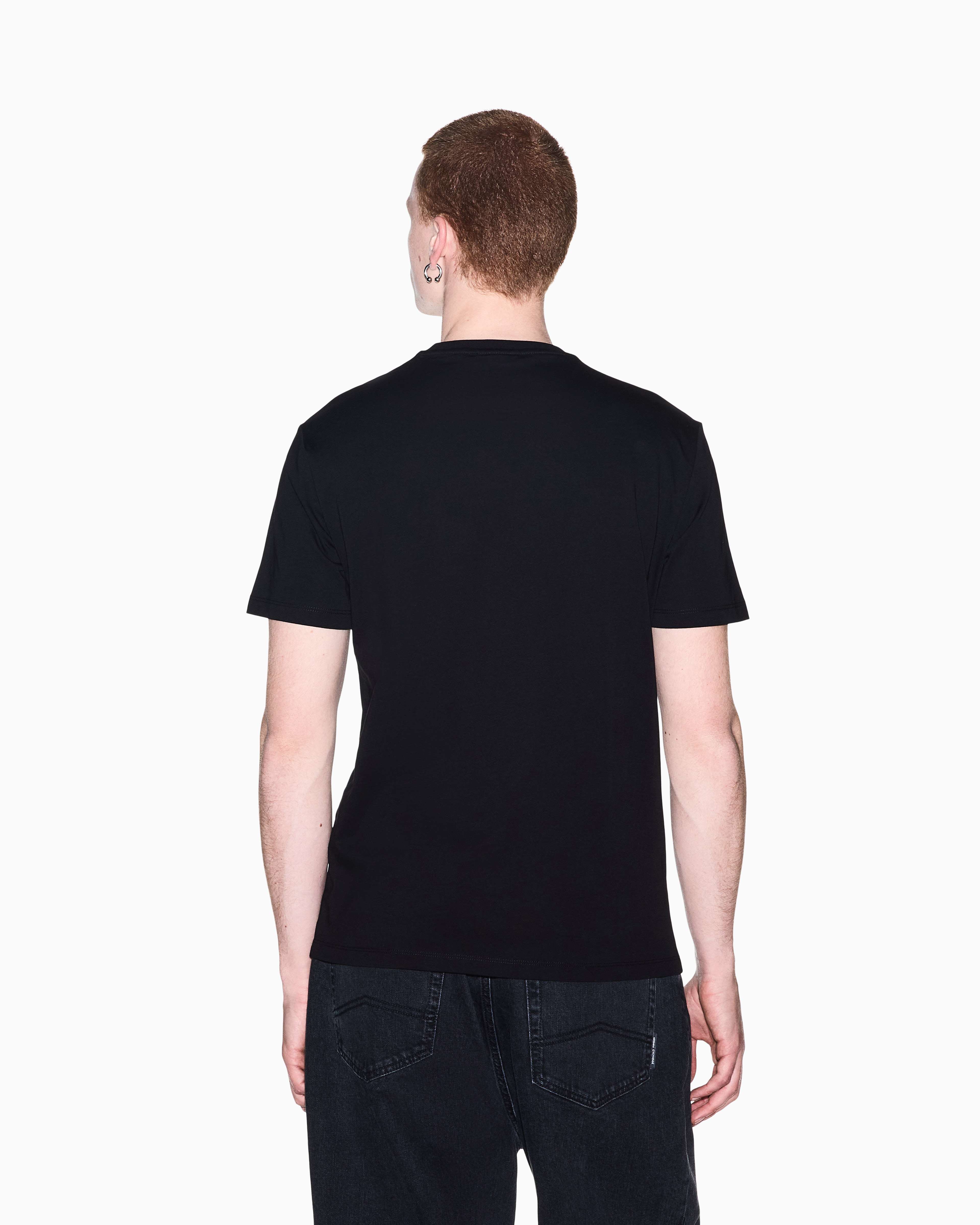 Men's Black Logomania Flocked T-Shirt