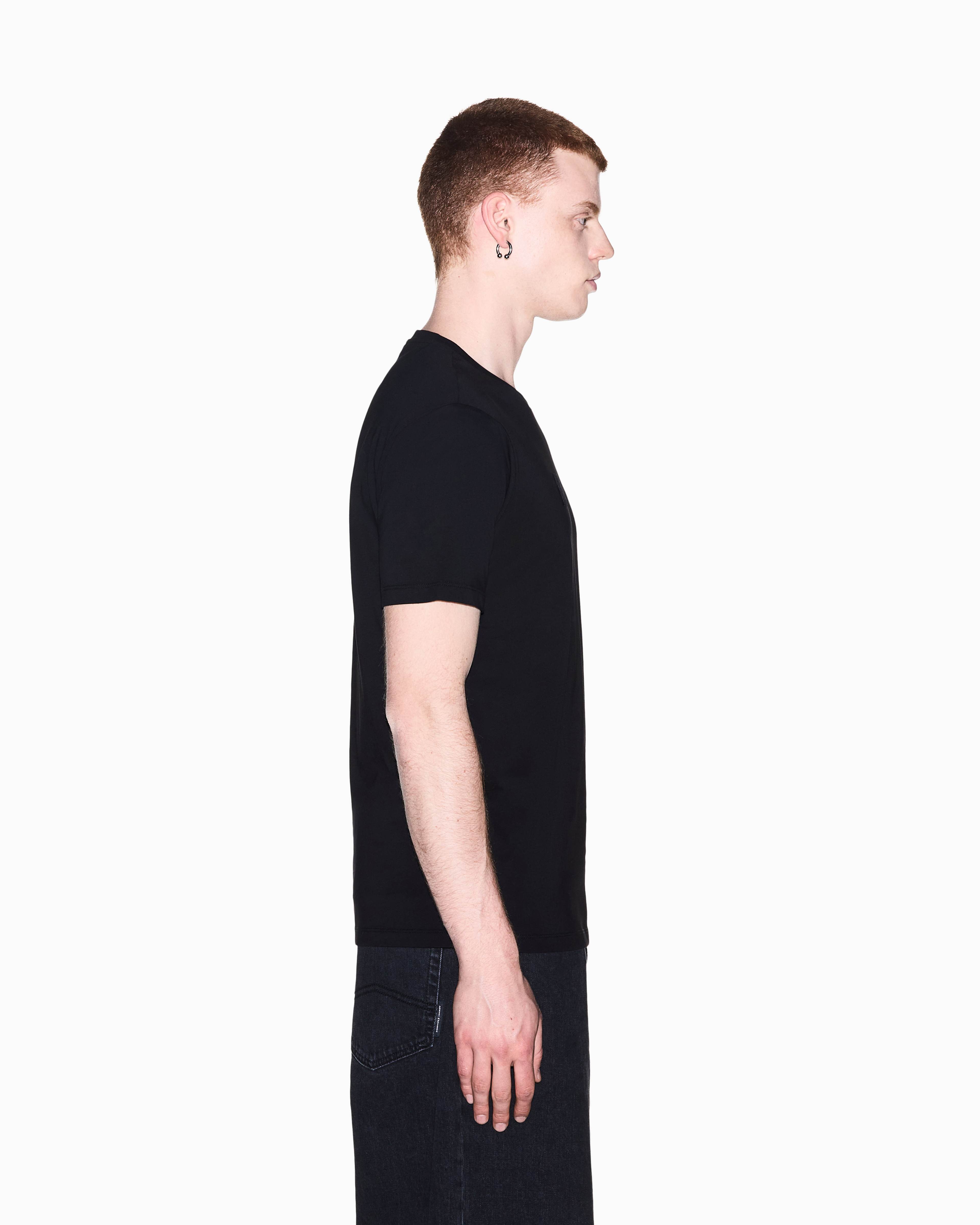 Men's Black Logomania Flocked T-Shirt