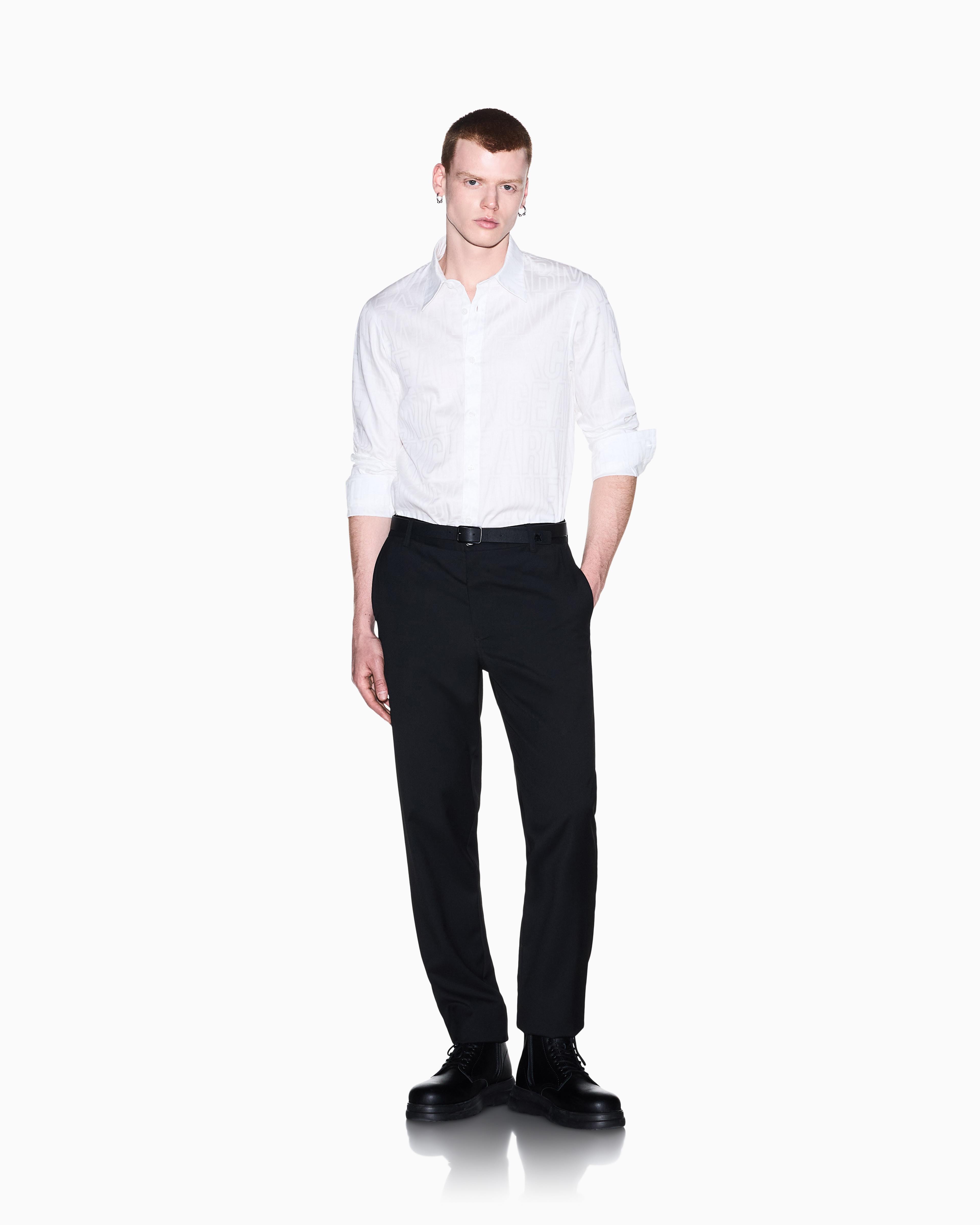 Men's White Logomania Jacquard Shirt