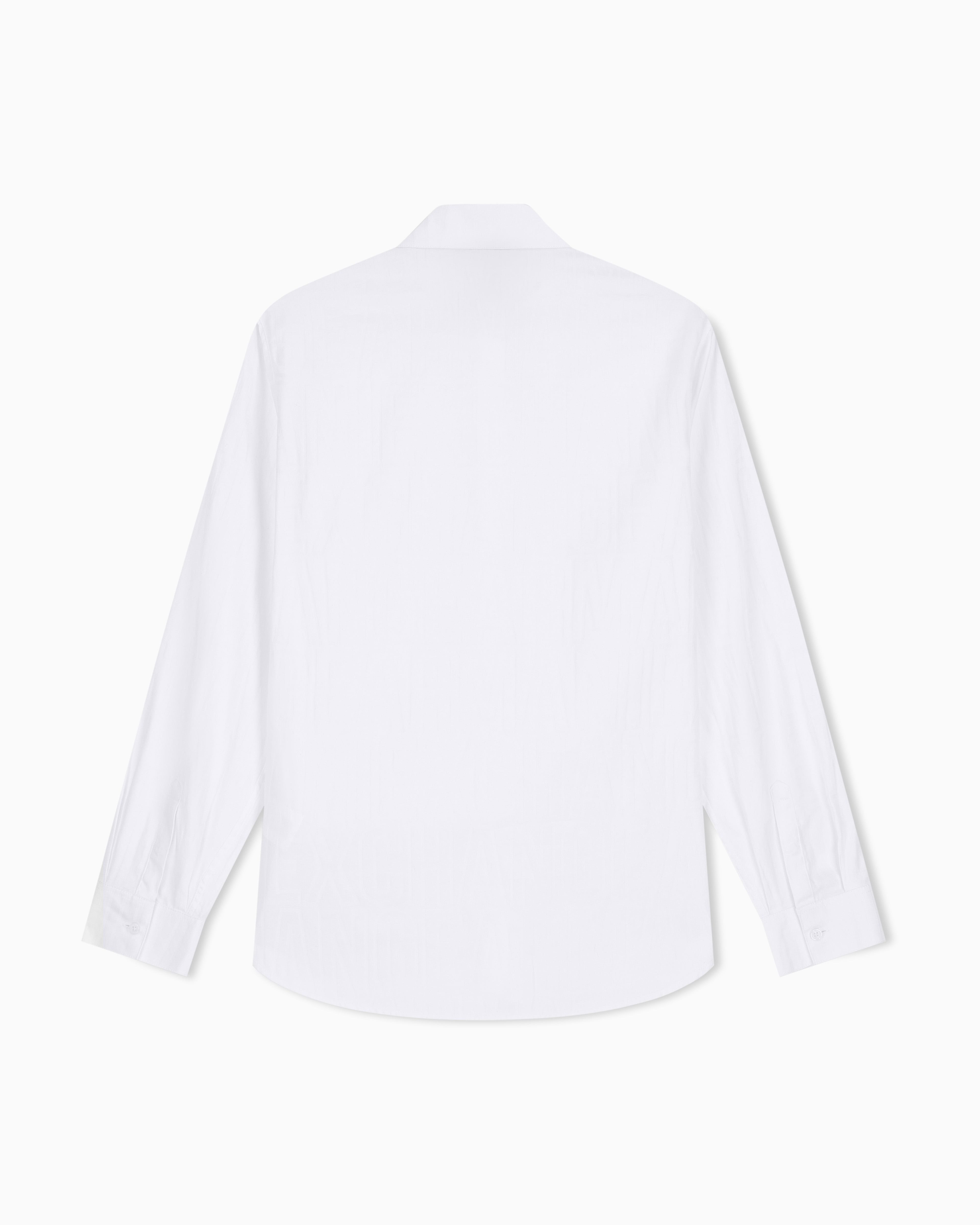 Men's White Logomania Jacquard Shirt