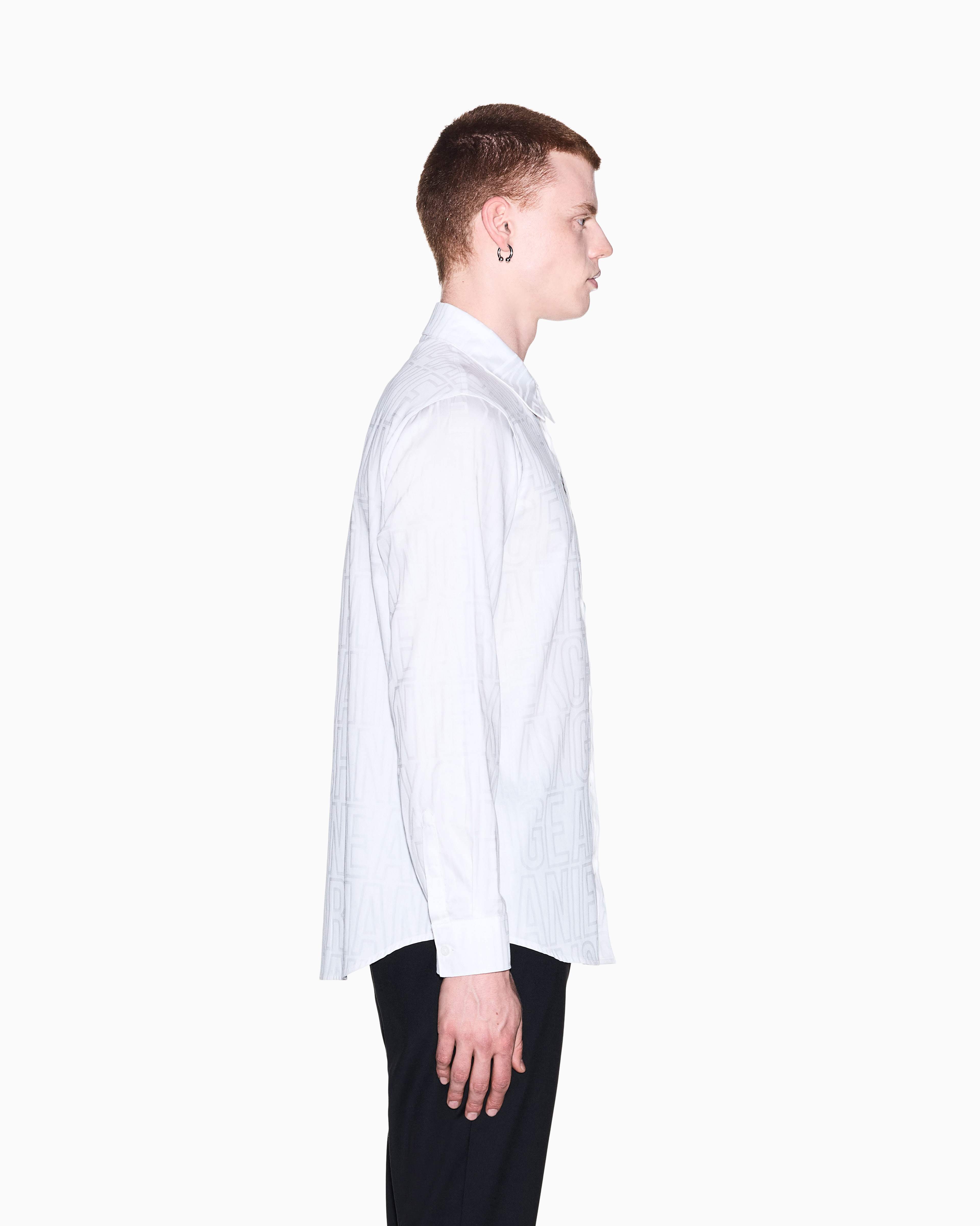 Men's White Logomania Jacquard Shirt